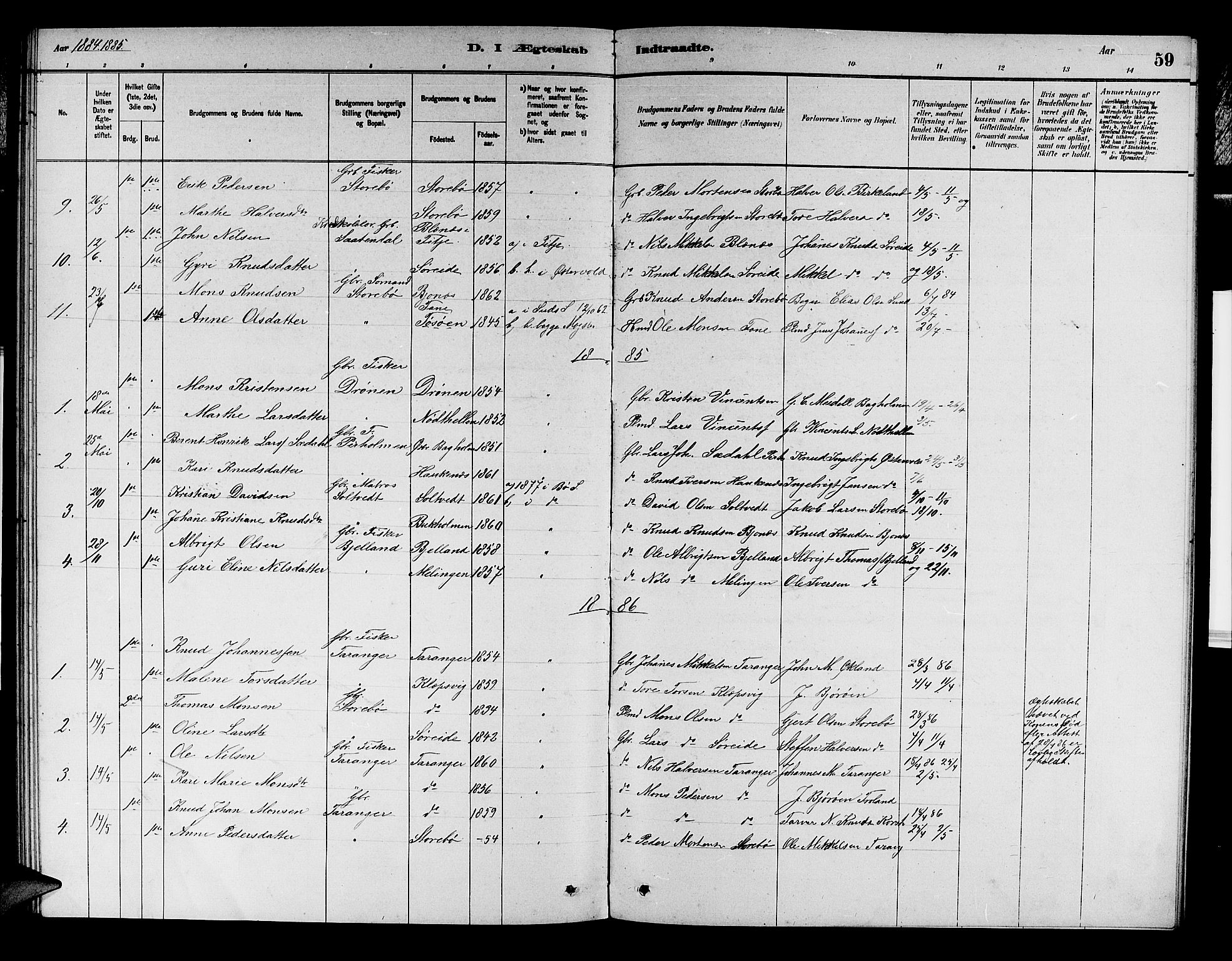 Austevoll Sokneprestembete, SAB/A-74201/H/Hab: Parish register (copy) no. A 2, 1880-1888, p. 59