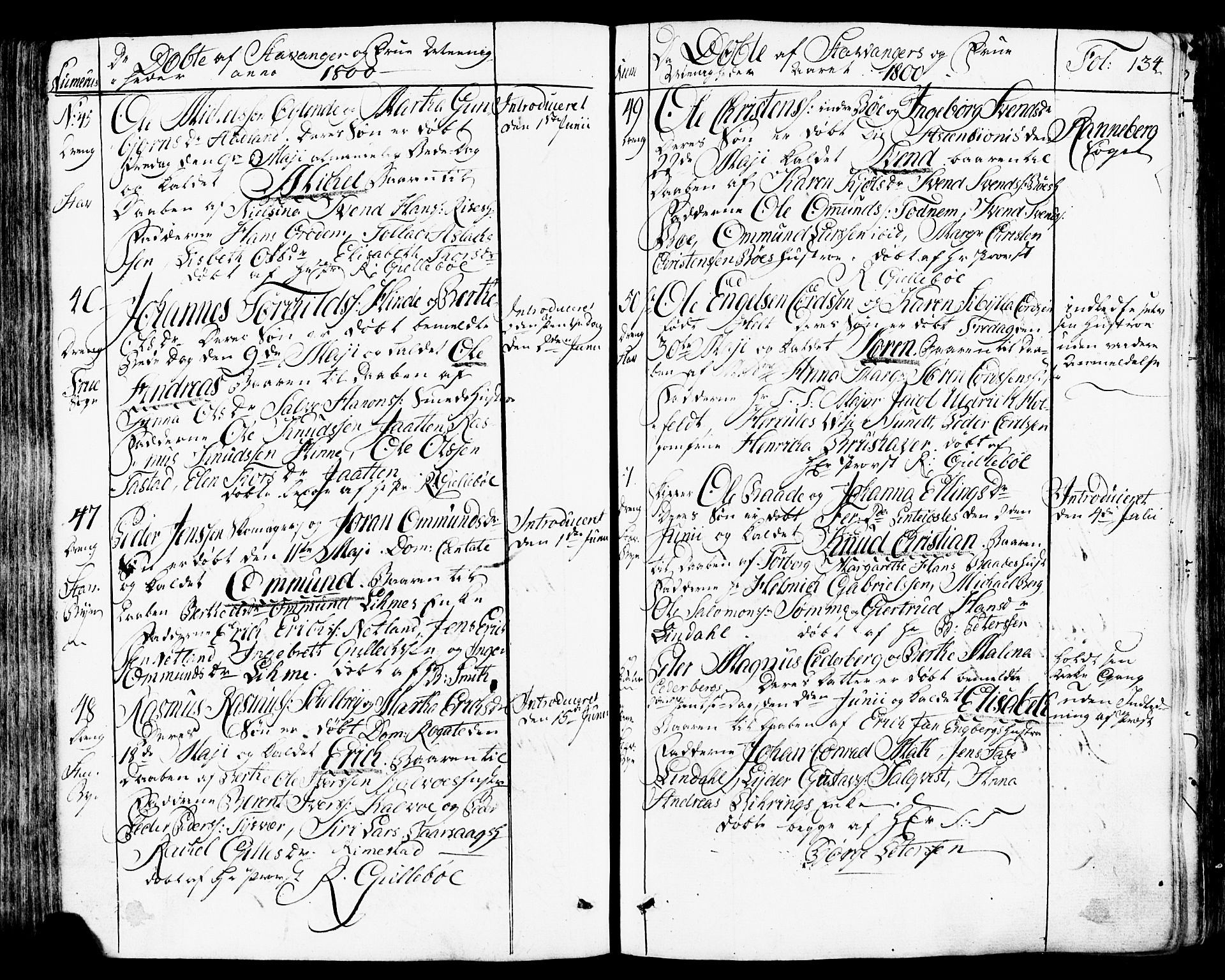 Domkirken sokneprestkontor, SAST/A-101812/001/30/30BB/L0007: Parish register (copy) no. B 7, 1791-1813, p. 134