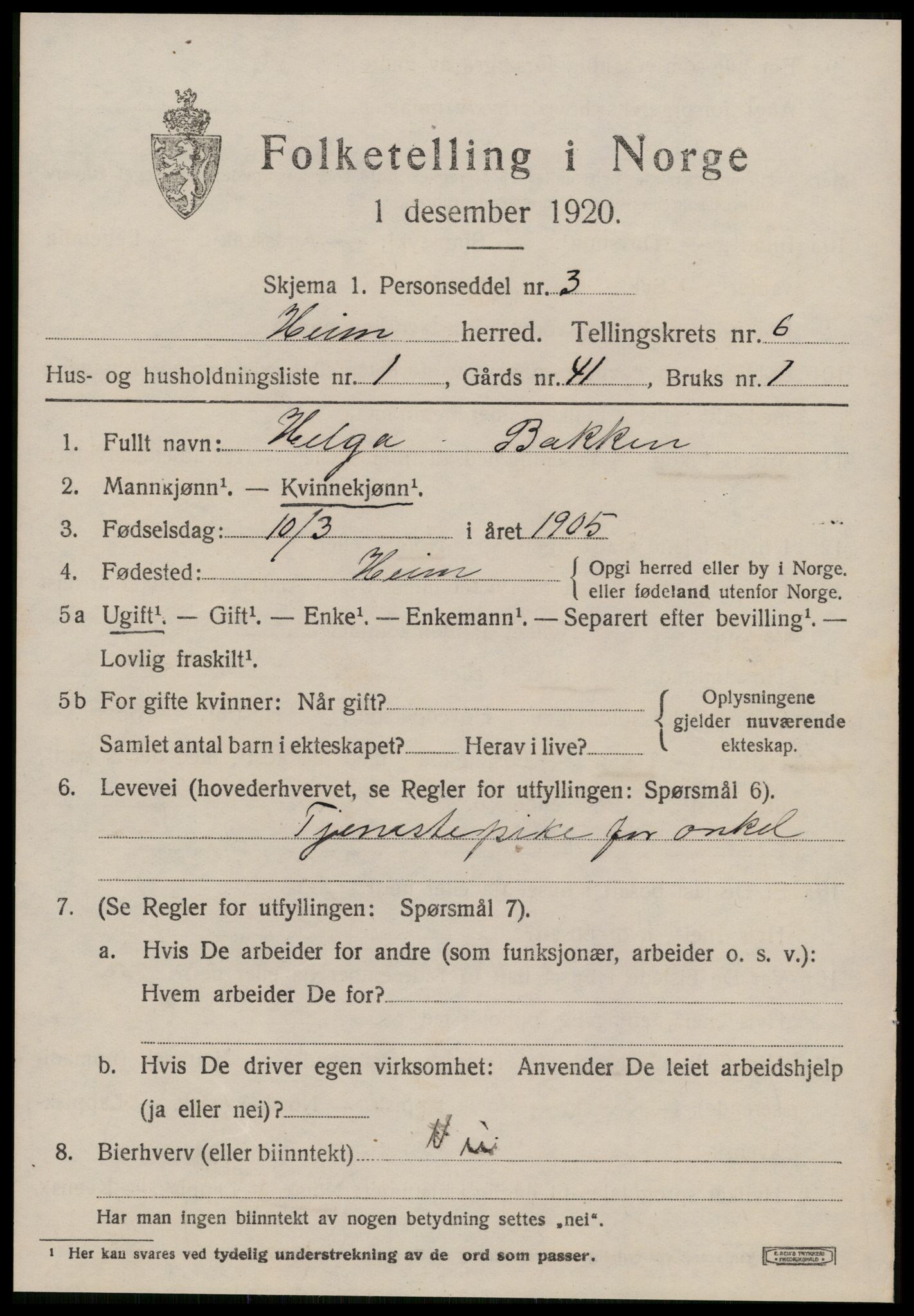 SAT, 1920 census for Heim, 1920, p. 2919