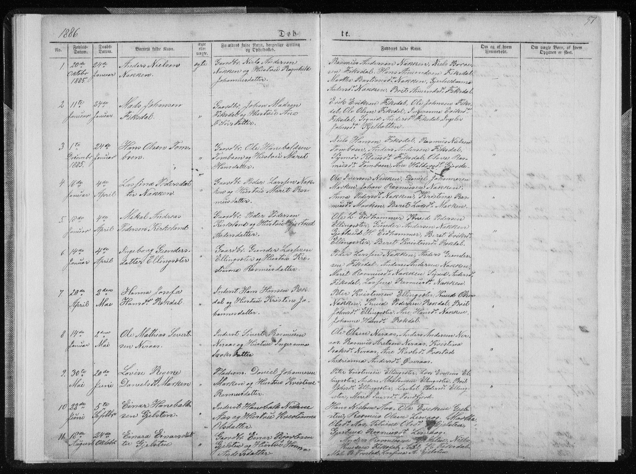 Ministerialprotokoller, klokkerbøker og fødselsregistre - Møre og Romsdal, SAT/A-1454/540/L0541: Parish register (copy) no. 540C01, 1867-1920, p. 51