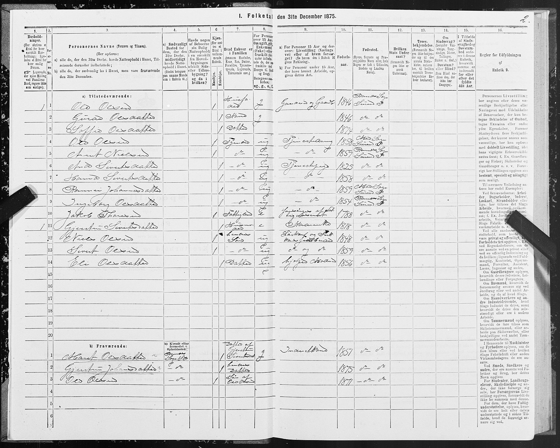 SAT, 1875 census for 1566P Surnadal, 1875, p. 2002