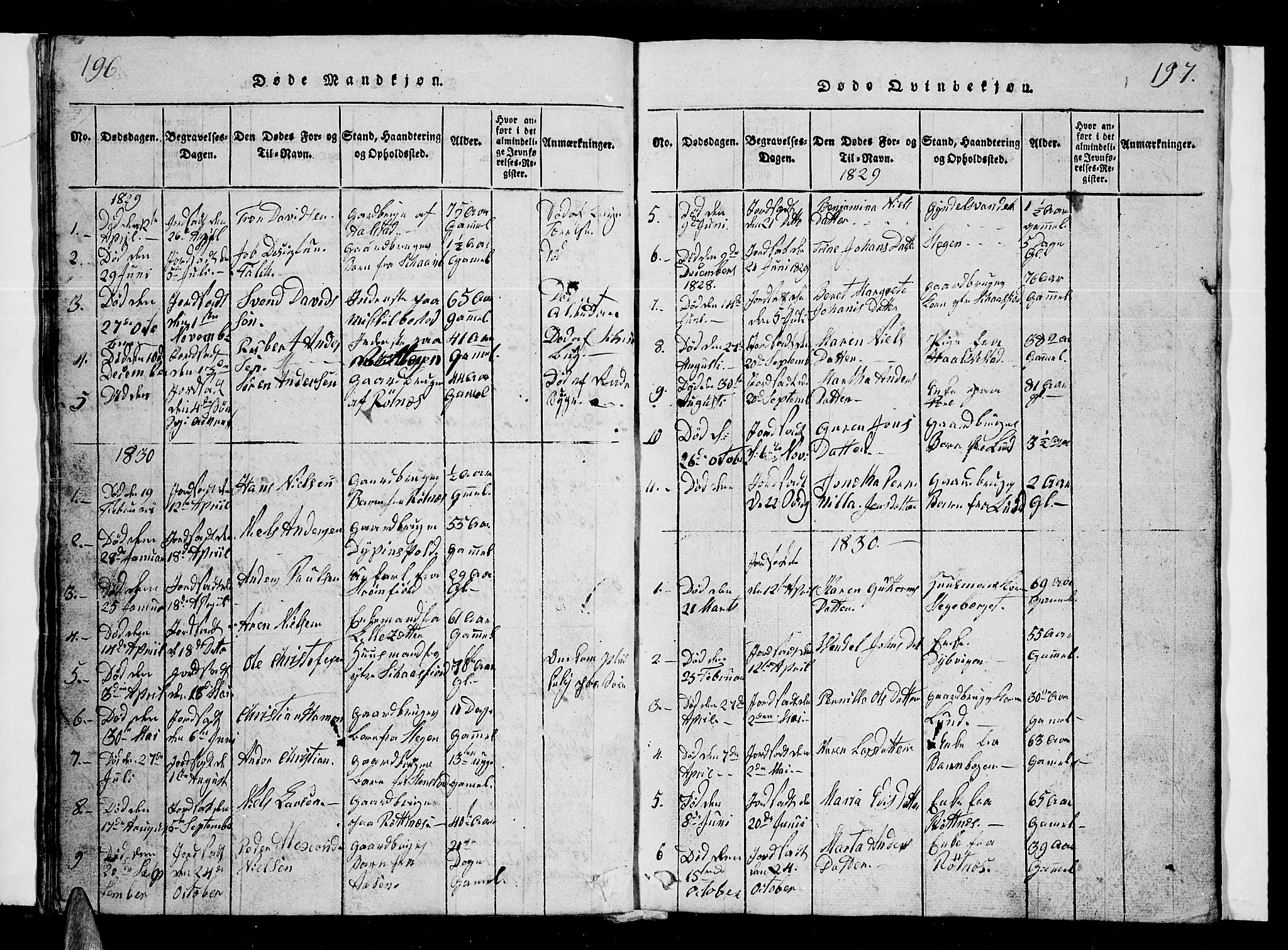 Ministerialprotokoller, klokkerbøker og fødselsregistre - Nordland, SAT/A-1459/855/L0812: Parish register (copy) no. 855C01, 1821-1838, p. 196-197