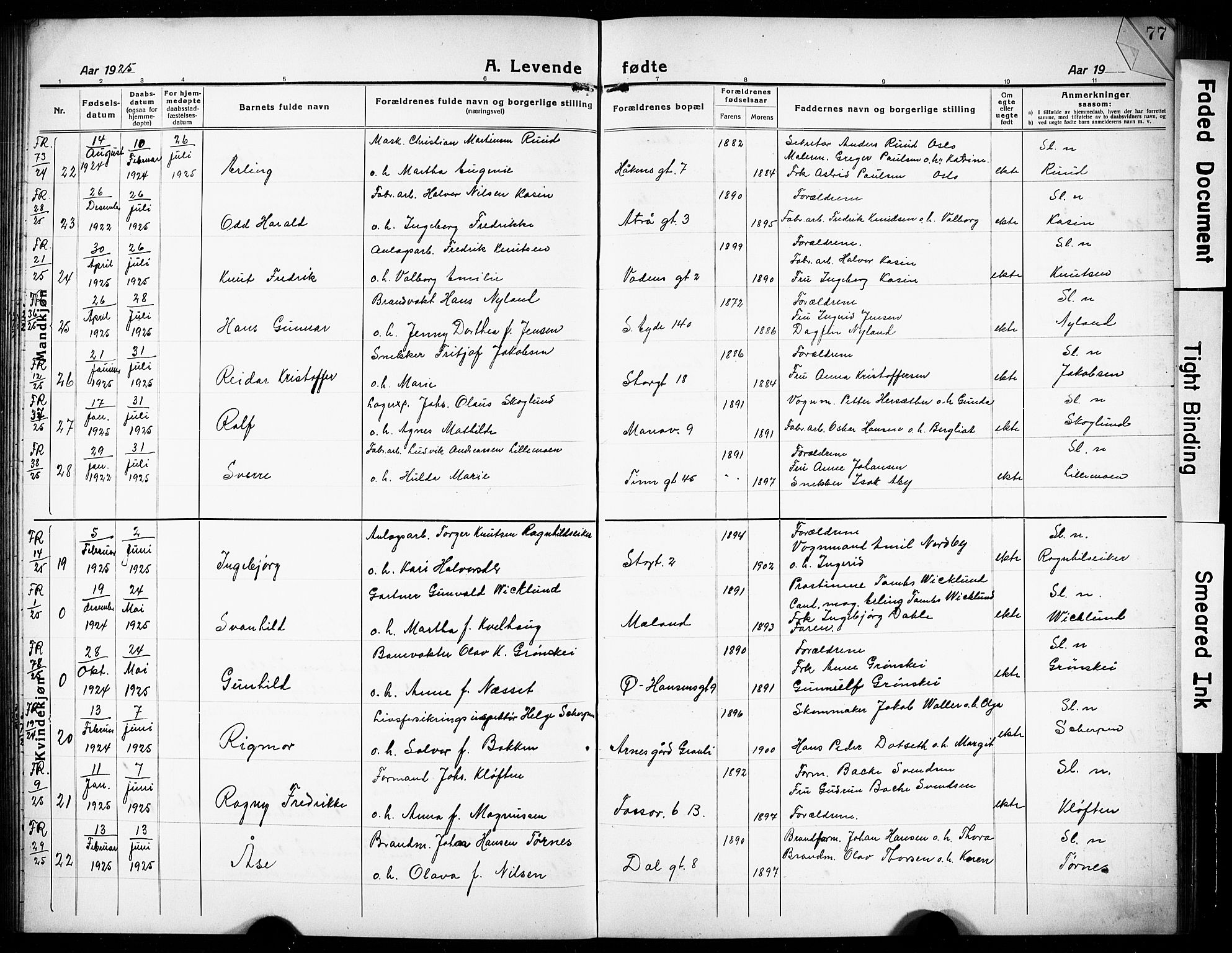 Rjukan kirkebøker, AV/SAKO-A-294/G/Ga/L0003: Parish register (copy) no. 3, 1920-1928, p. 75