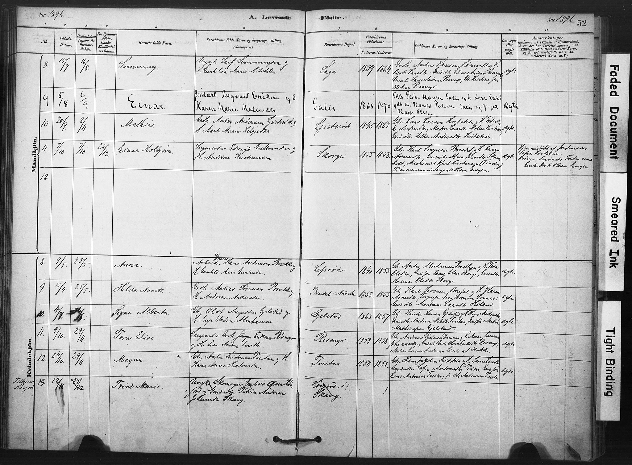 Andebu kirkebøker, AV/SAKO-A-336/F/Fc/L0001: Parish register (official) no. III 1, 1878-1902, p. 52
