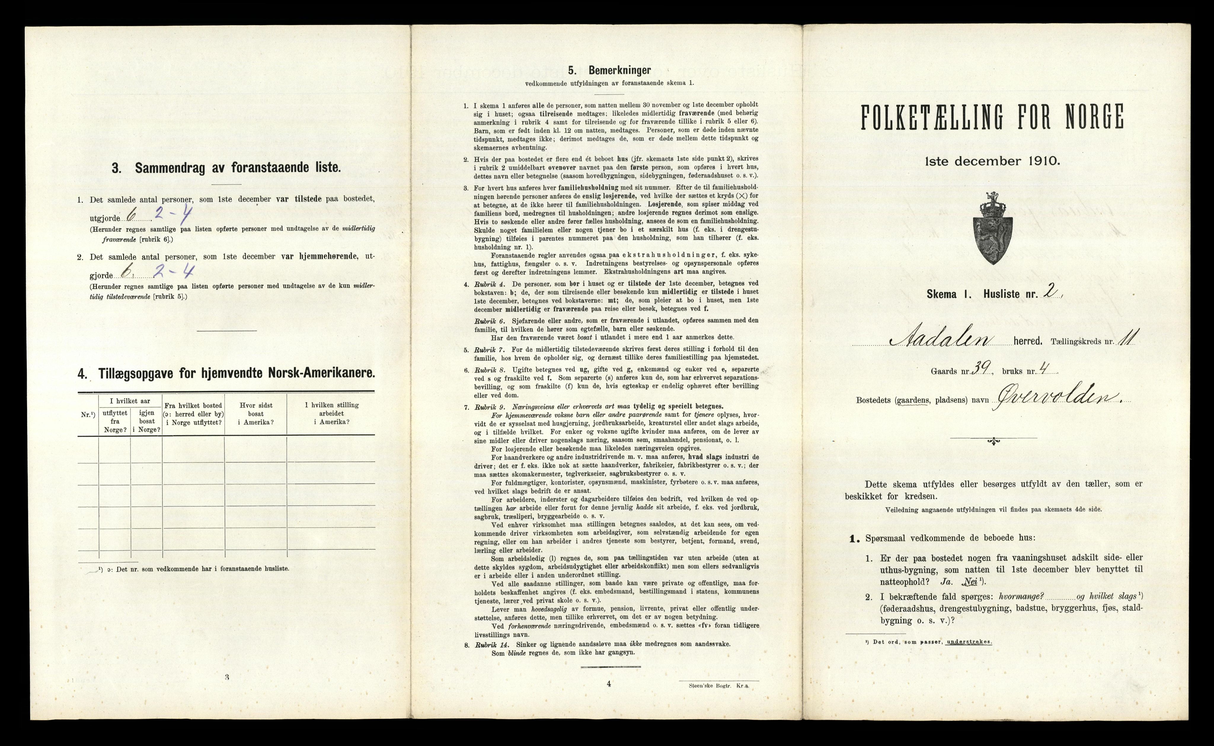 RA, 1910 census for Ådal, 1910, p. 1007