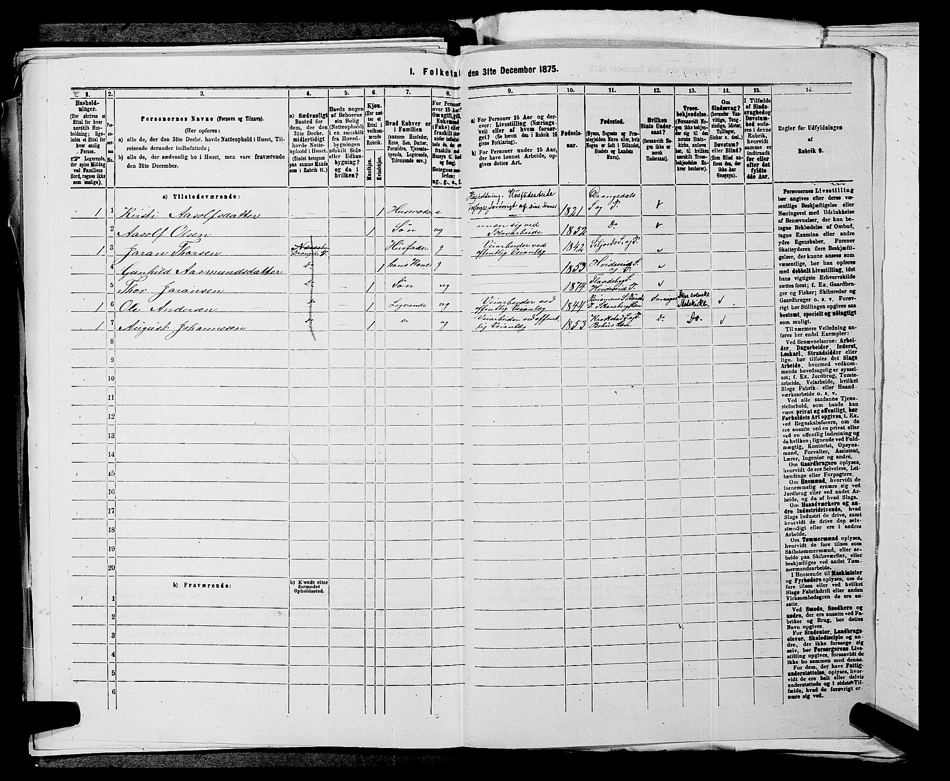 SAKO, 1875 census for 0817P Drangedal, 1875, p. 409