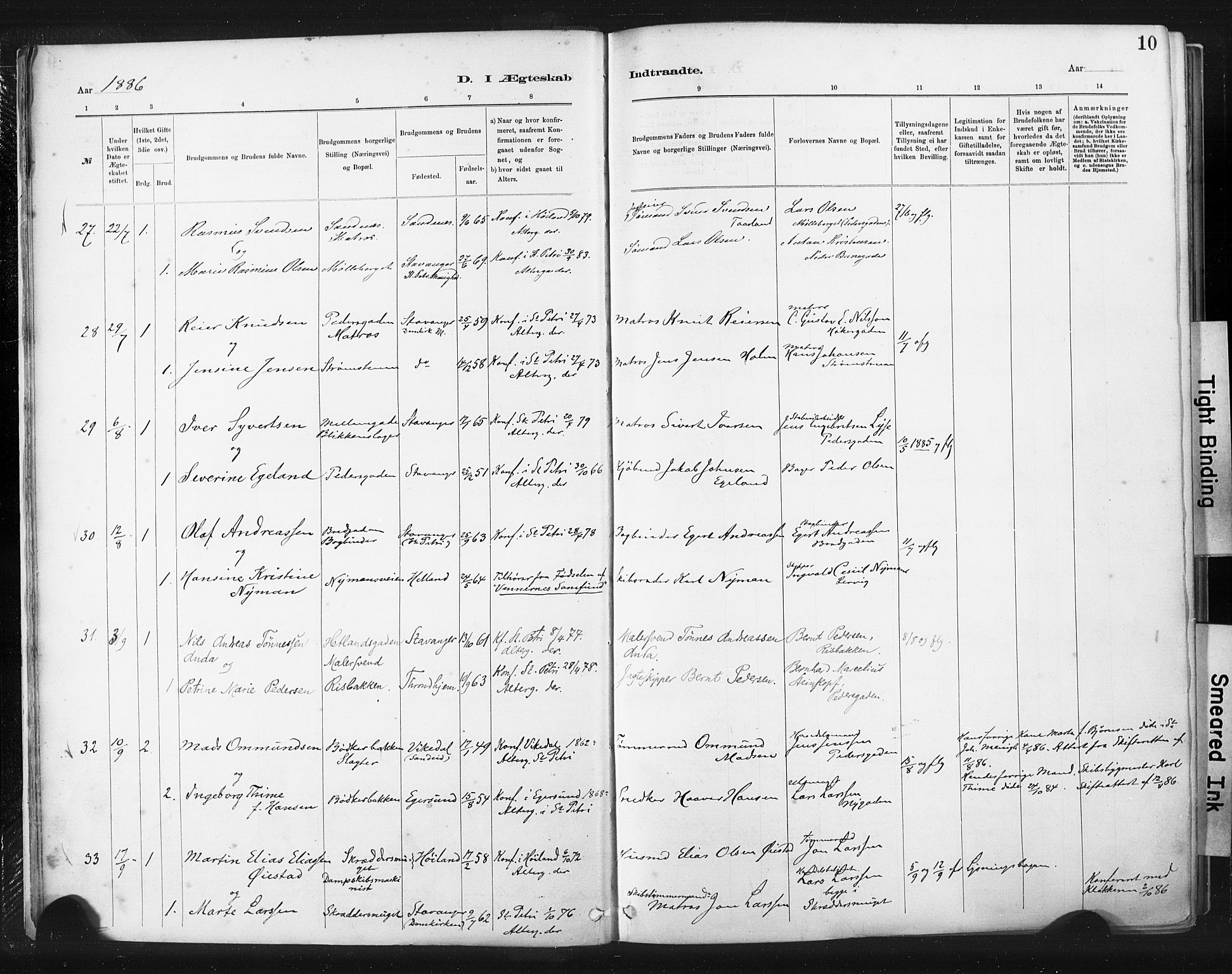 St. Johannes sokneprestkontor, AV/SAST-A-101814/001/30/30BA/L0003: Parish register (official) no. A 3, 1885-1910, p. 10