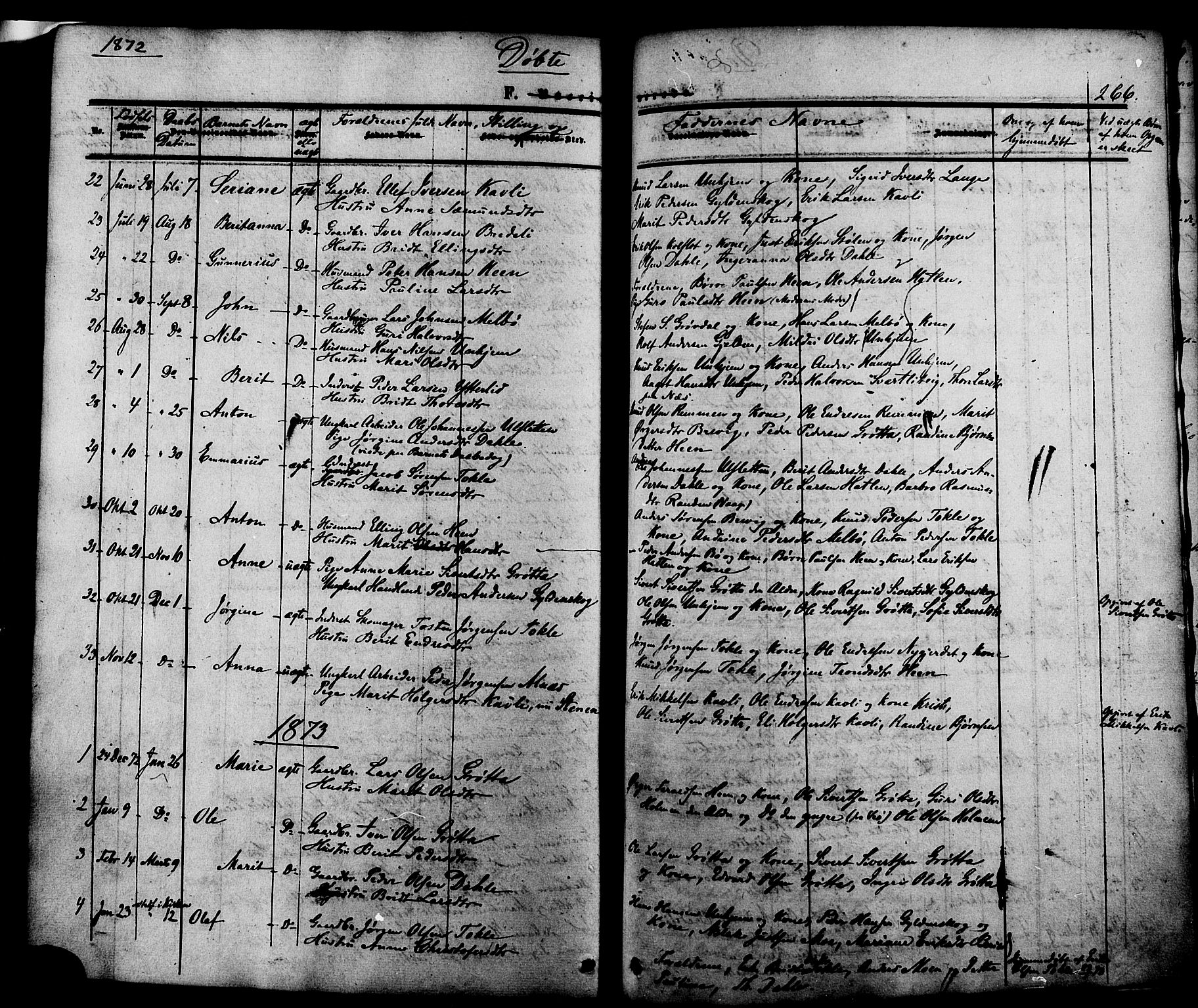 Ministerialprotokoller, klokkerbøker og fødselsregistre - Møre og Romsdal, SAT/A-1454/545/L0586: Parish register (official) no. 545A02, 1854-1877, p. 266