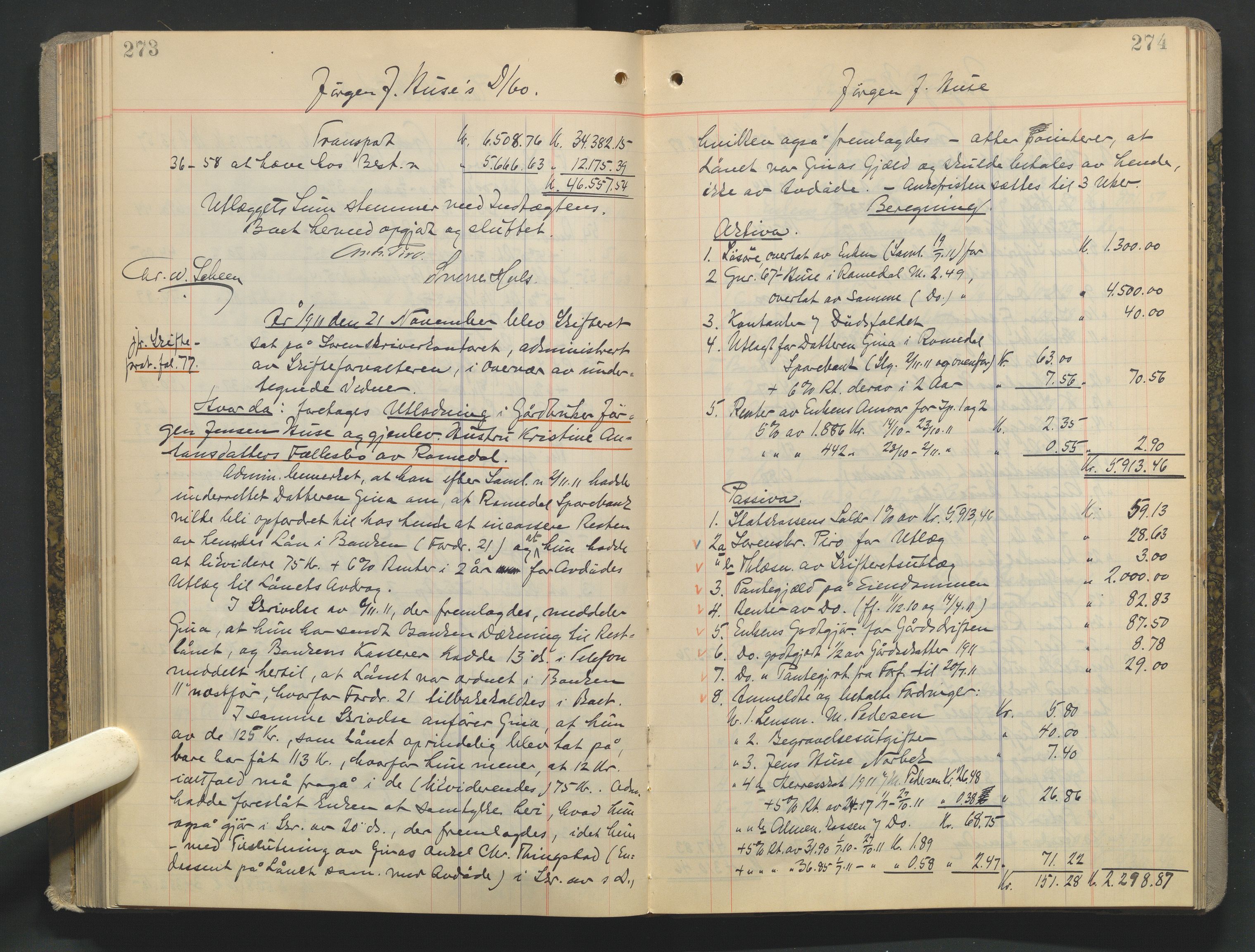 Sør-Hedmark sorenskriveri, AV/SAH-TING-014/J/Ja/Jad/L0003: Skifteutlodningsprotokoll - landet, 1906-1914, p. 273-274