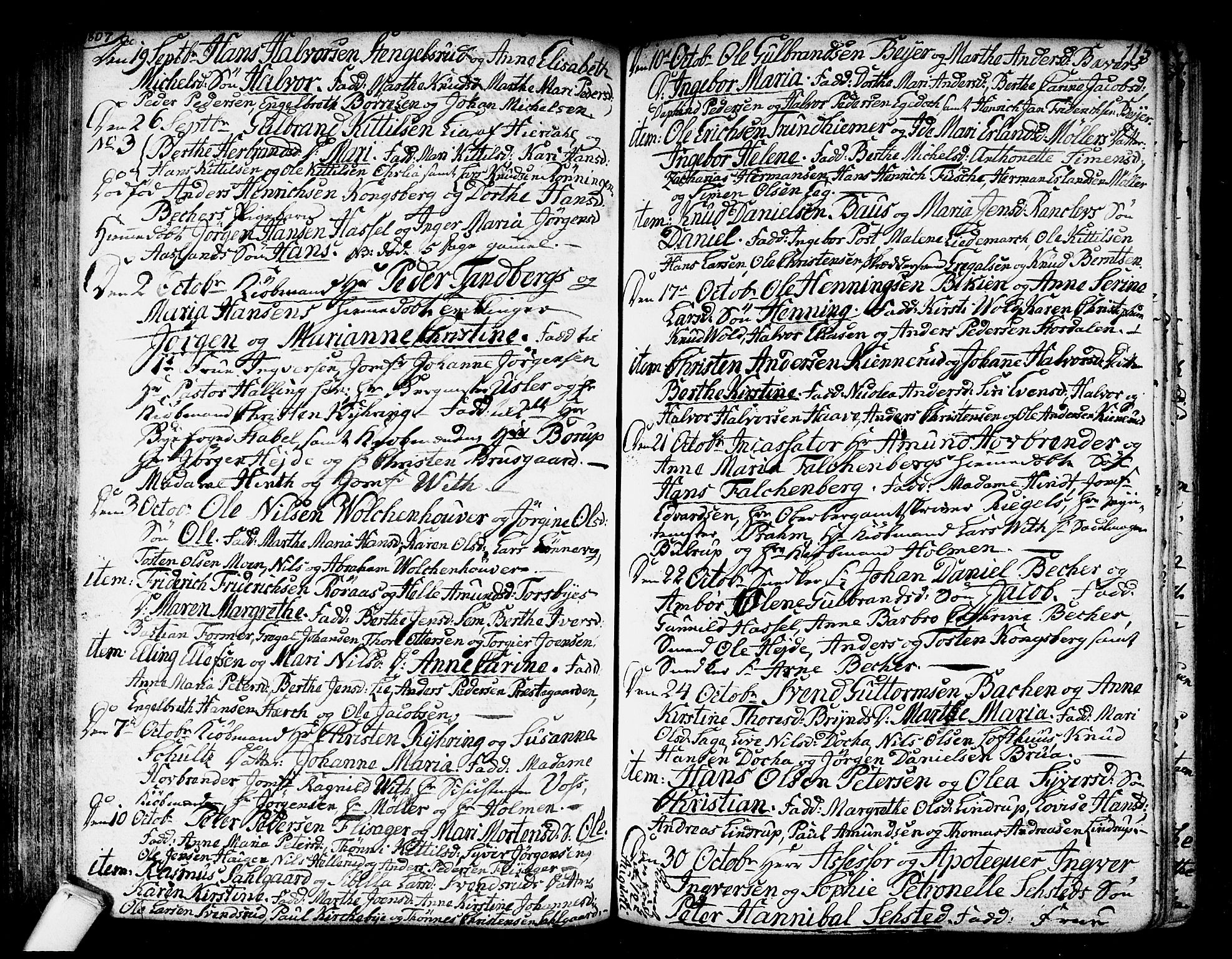 Kongsberg kirkebøker, SAKO/A-22/F/Fa/L0007: Parish register (official) no. I 7, 1795-1816, p. 115