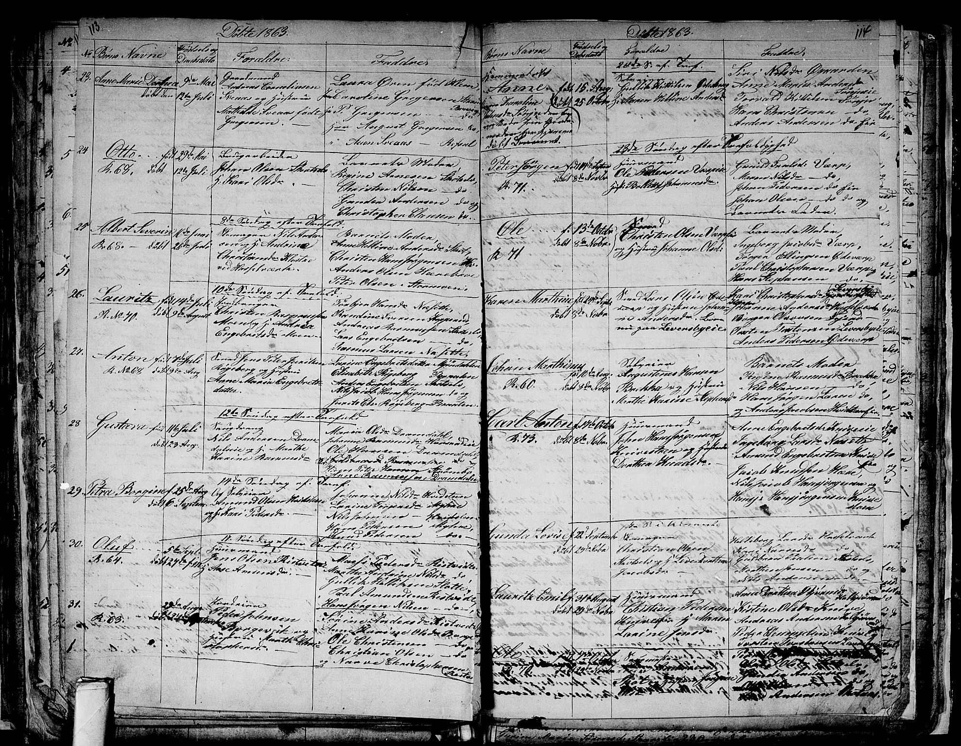 Eiker kirkebøker, SAKO/A-4/G/Gb/L0001: Parish register (copy) no. II 1, 1844-1864, p. 113-114