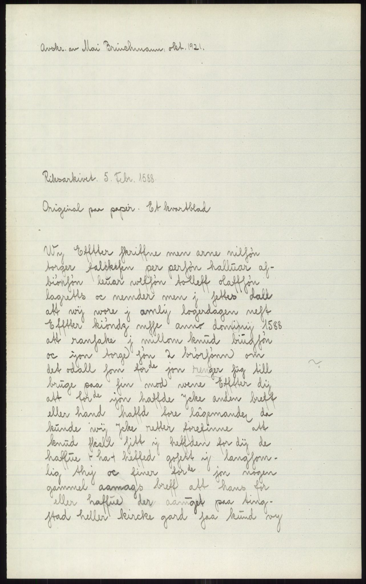 Samlinger til kildeutgivelse, Diplomavskriftsamlingen, AV/RA-EA-4053/H/Ha, p. 2574