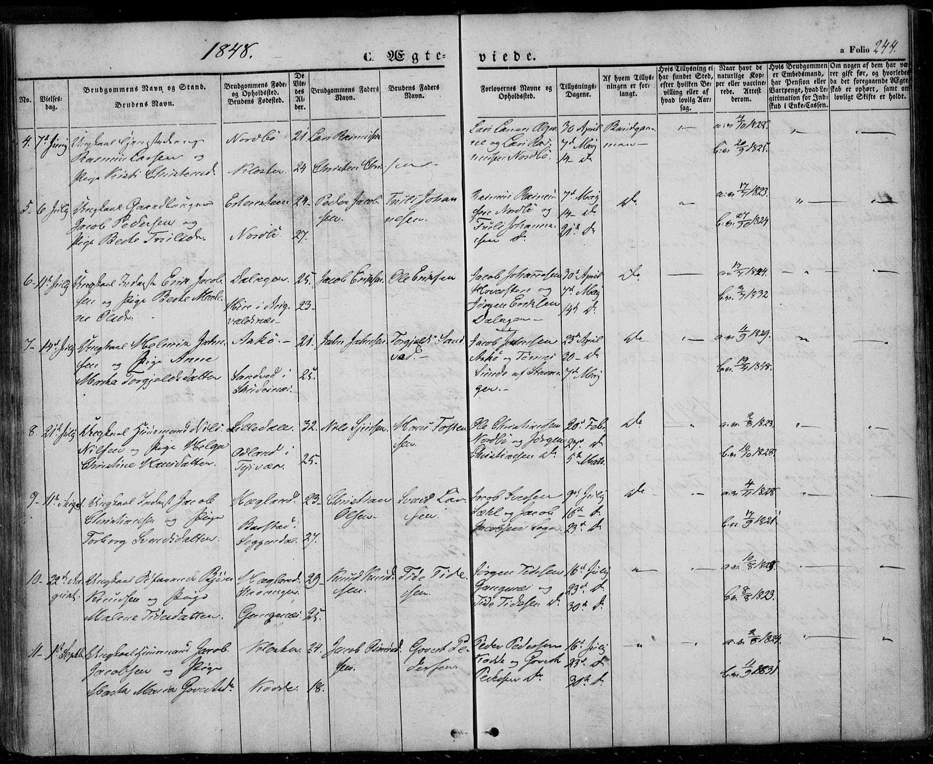 Rennesøy sokneprestkontor, AV/SAST-A -101827/H/Ha/Haa/L0005: Parish register (official) no. A 5, 1838-1859, p. 244