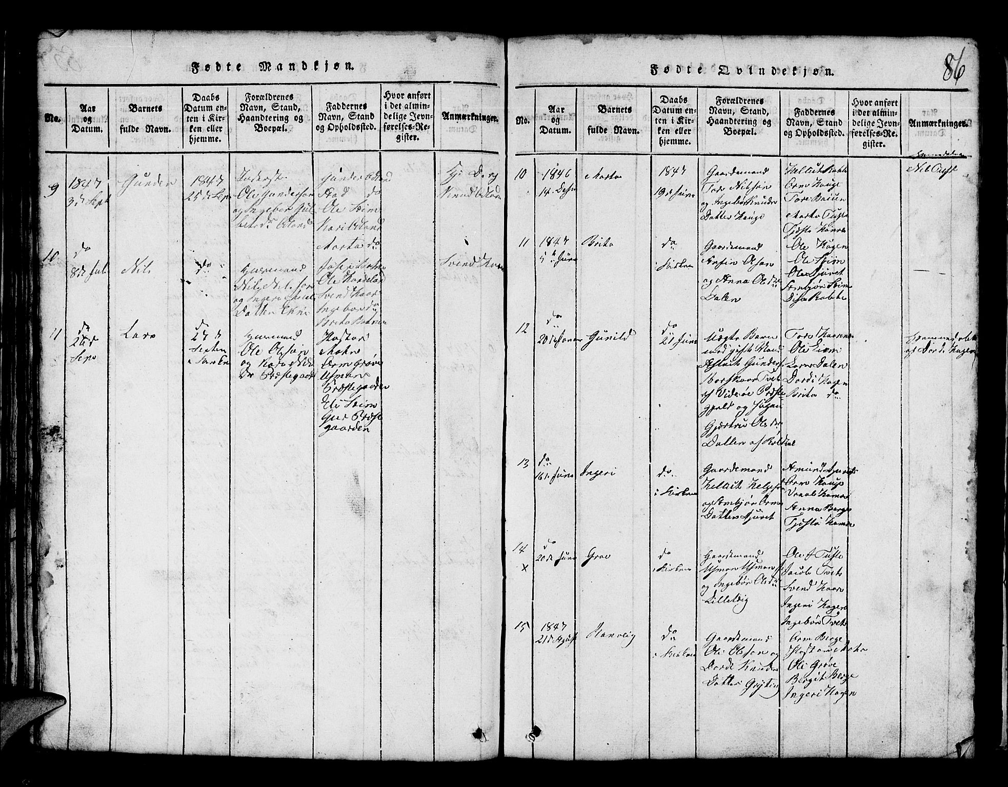 Røldal sokneprestembete, SAB/A-100247: Parish register (copy) no. A 1, 1817-1860, p. 86