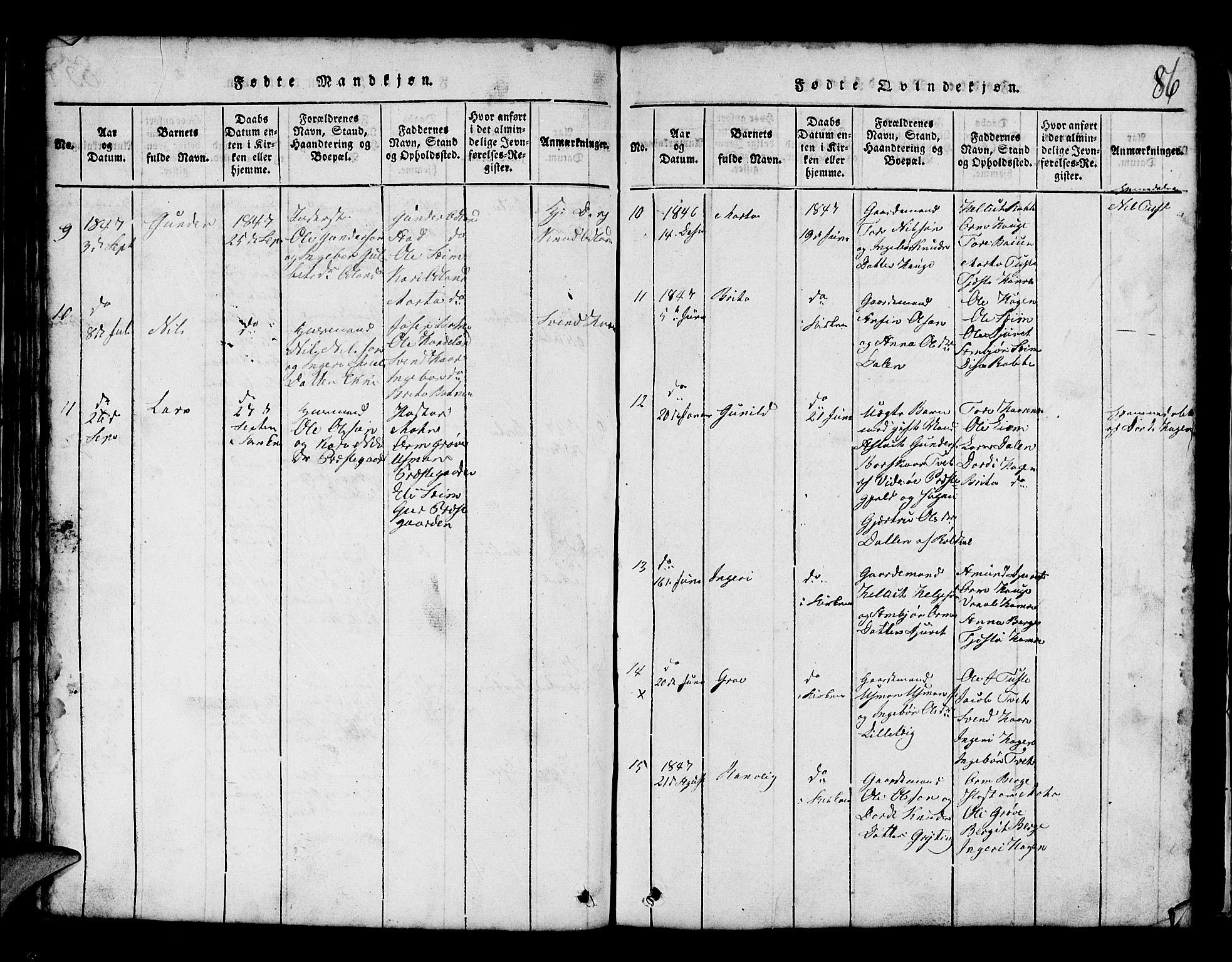 Røldal sokneprestembete, AV/SAB-A-100247: Parish register (copy) no. A 1, 1817-1860, p. 86