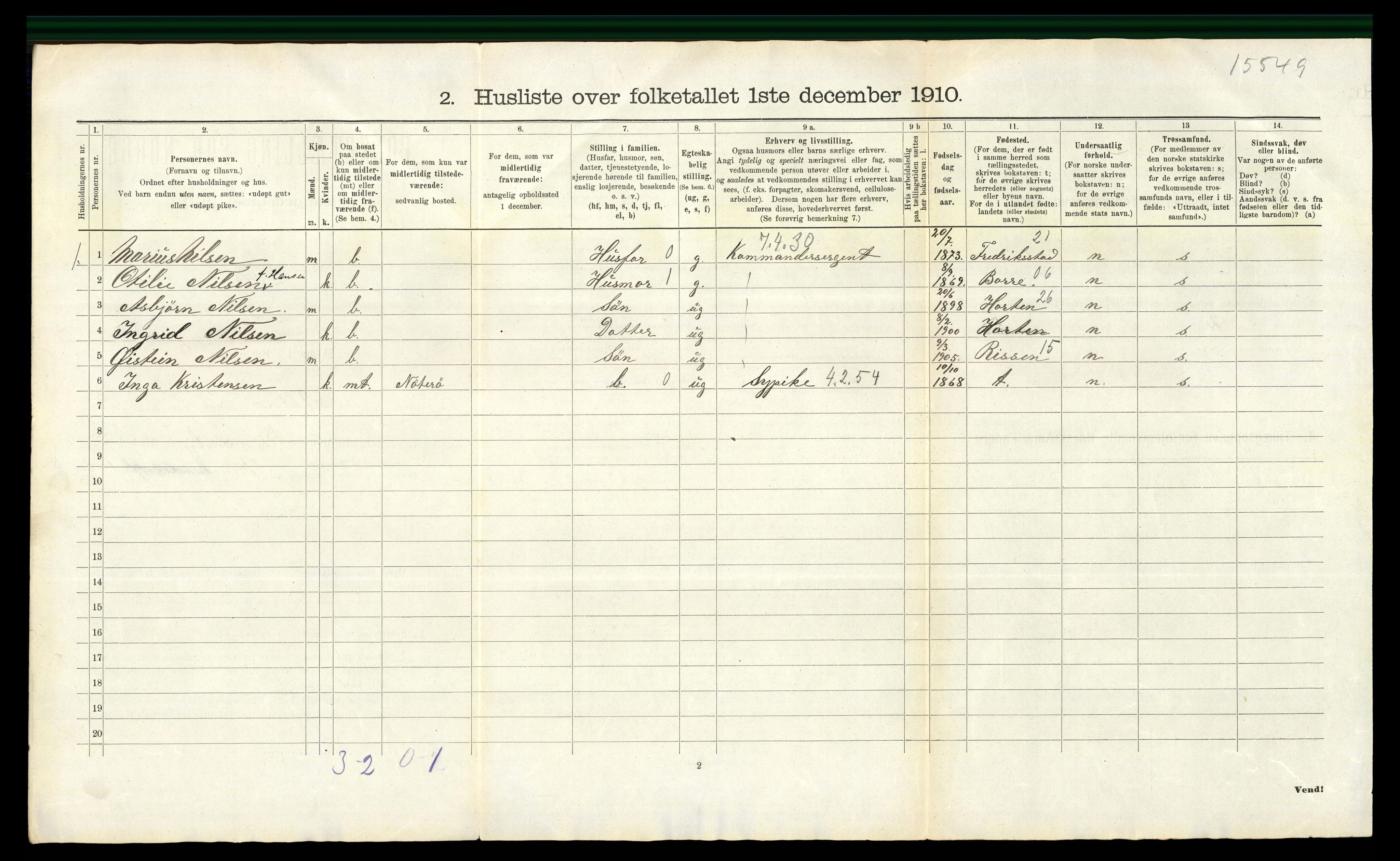 RA, 1910 census for Nøtterøy, 1910, p. 2469