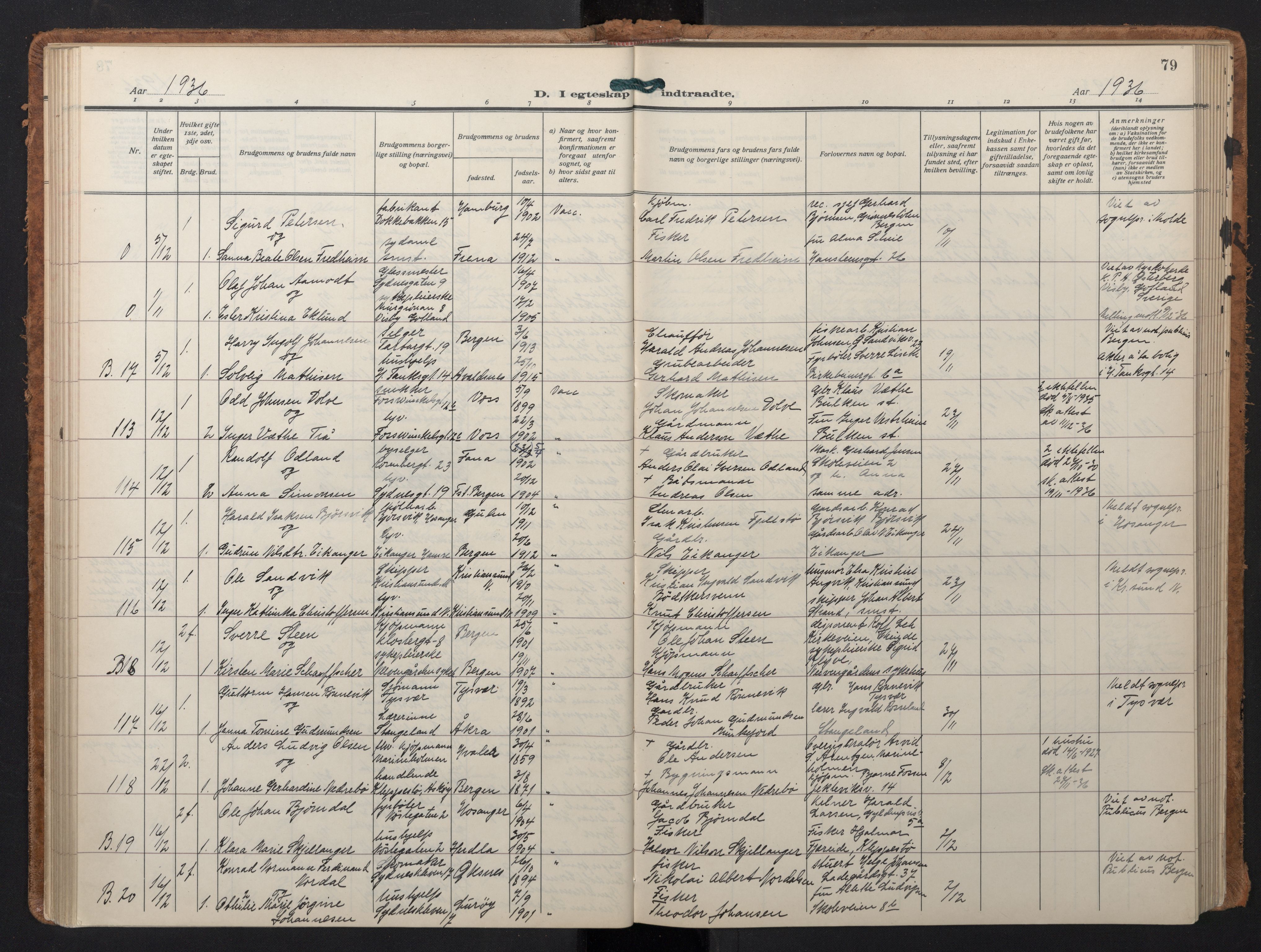 Johanneskirken sokneprestembete, AV/SAB-A-76001/H/Hab: Parish register (copy) no. C 3, 1929-1949, p. 78b-79a