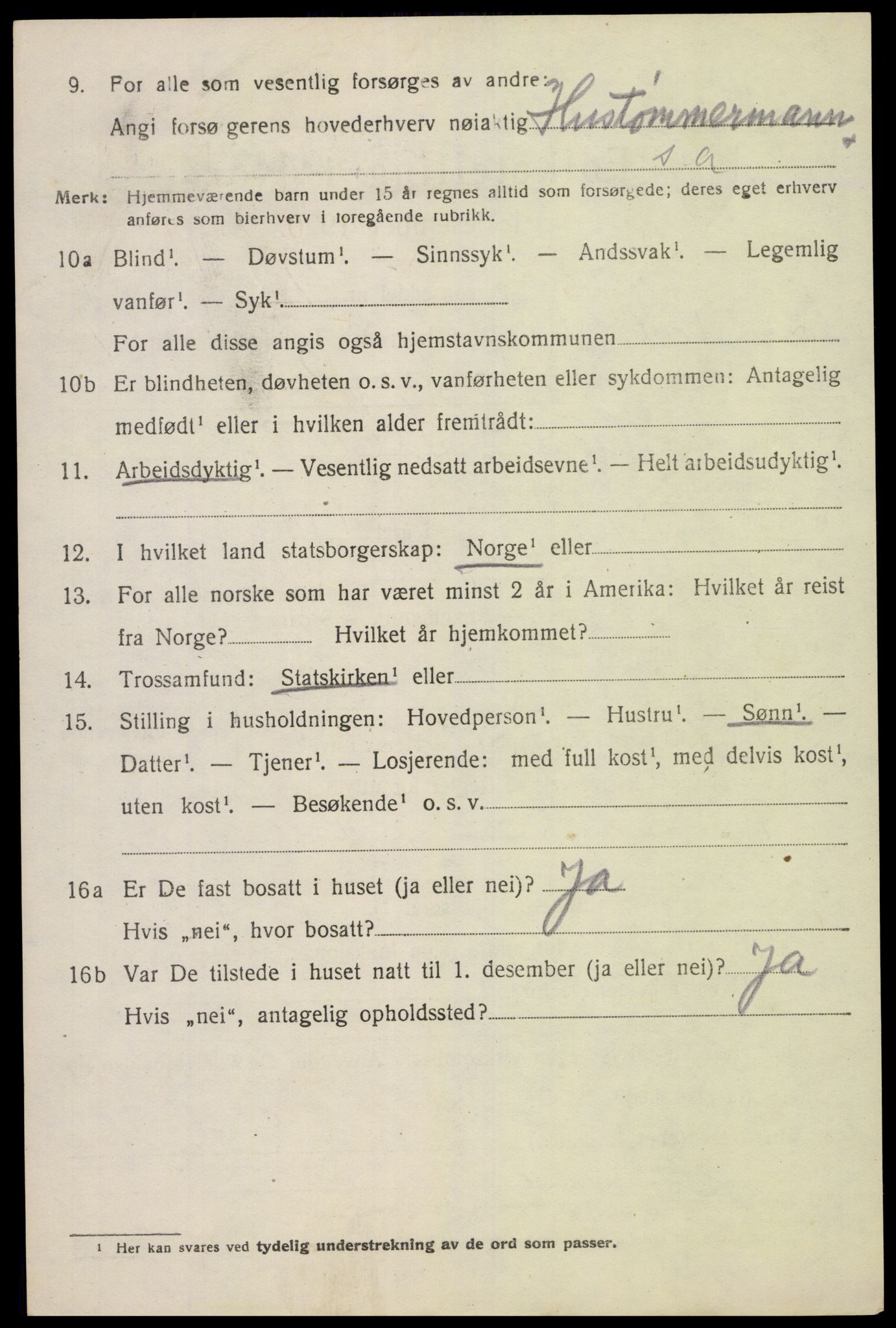 SAK, 1920 census for Sør-Audnedal, 1920, p. 2298