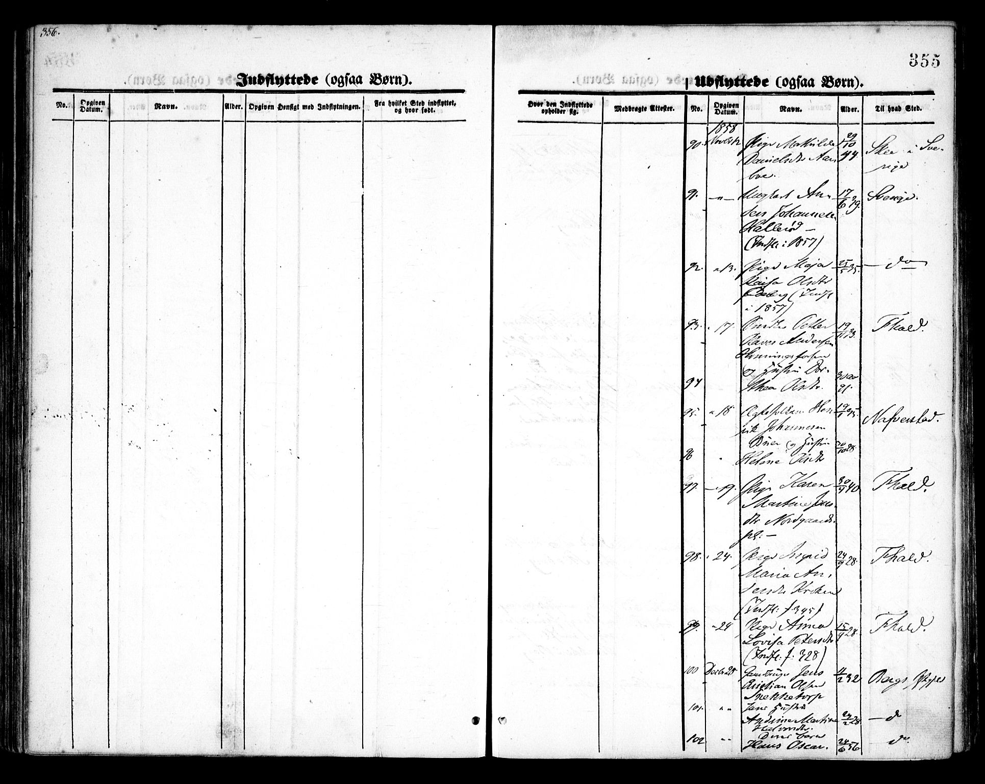 Idd prestekontor Kirkebøker, AV/SAO-A-10911/F/Fc/L0004b: Parish register (official) no. III 4B, 1848-1860, p. 355