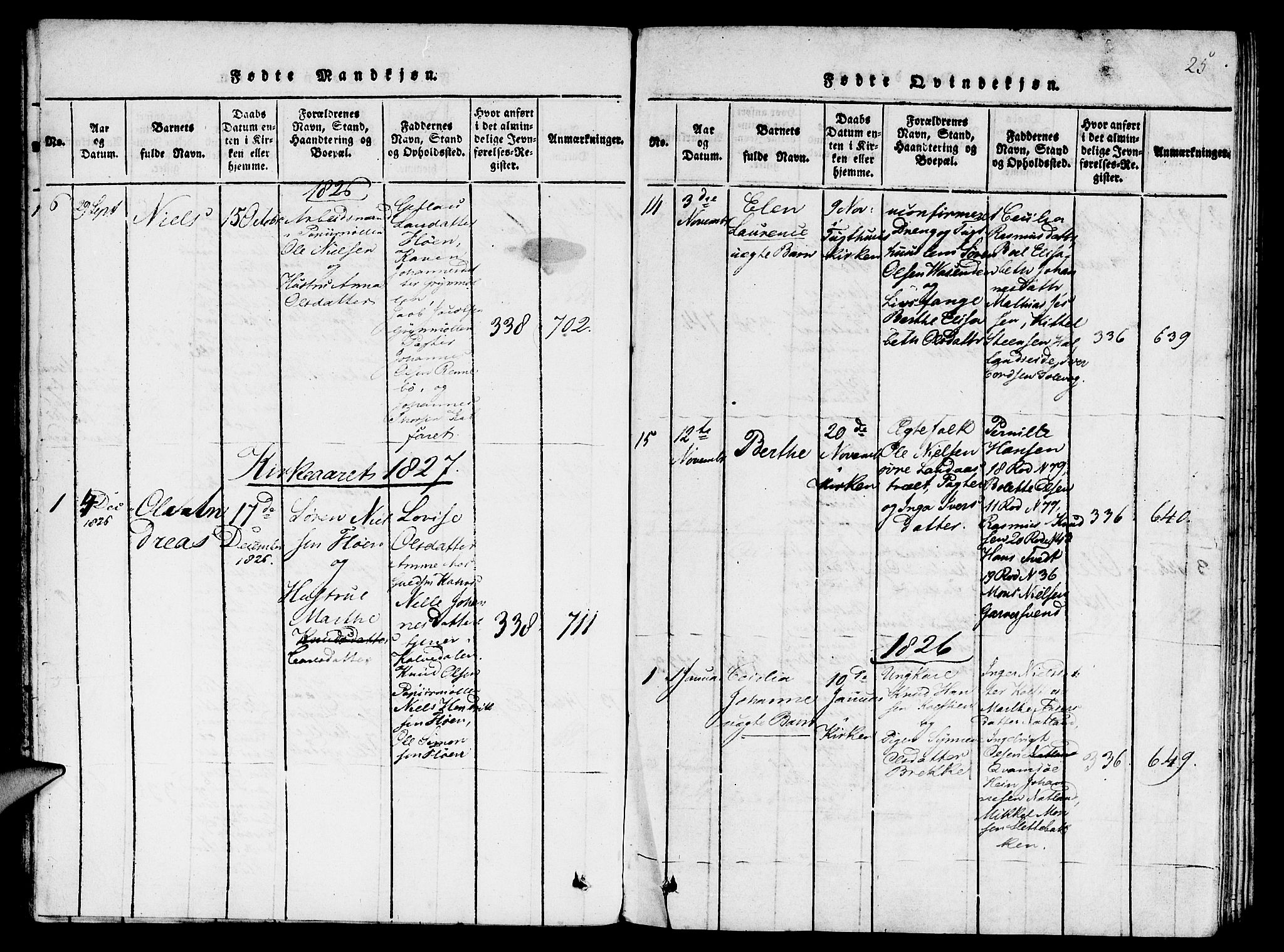 St. Jørgens hospital og Årstad sokneprestembete, SAB/A-99934: Parish register (copy) no. A 1, 1816-1843, p. 25