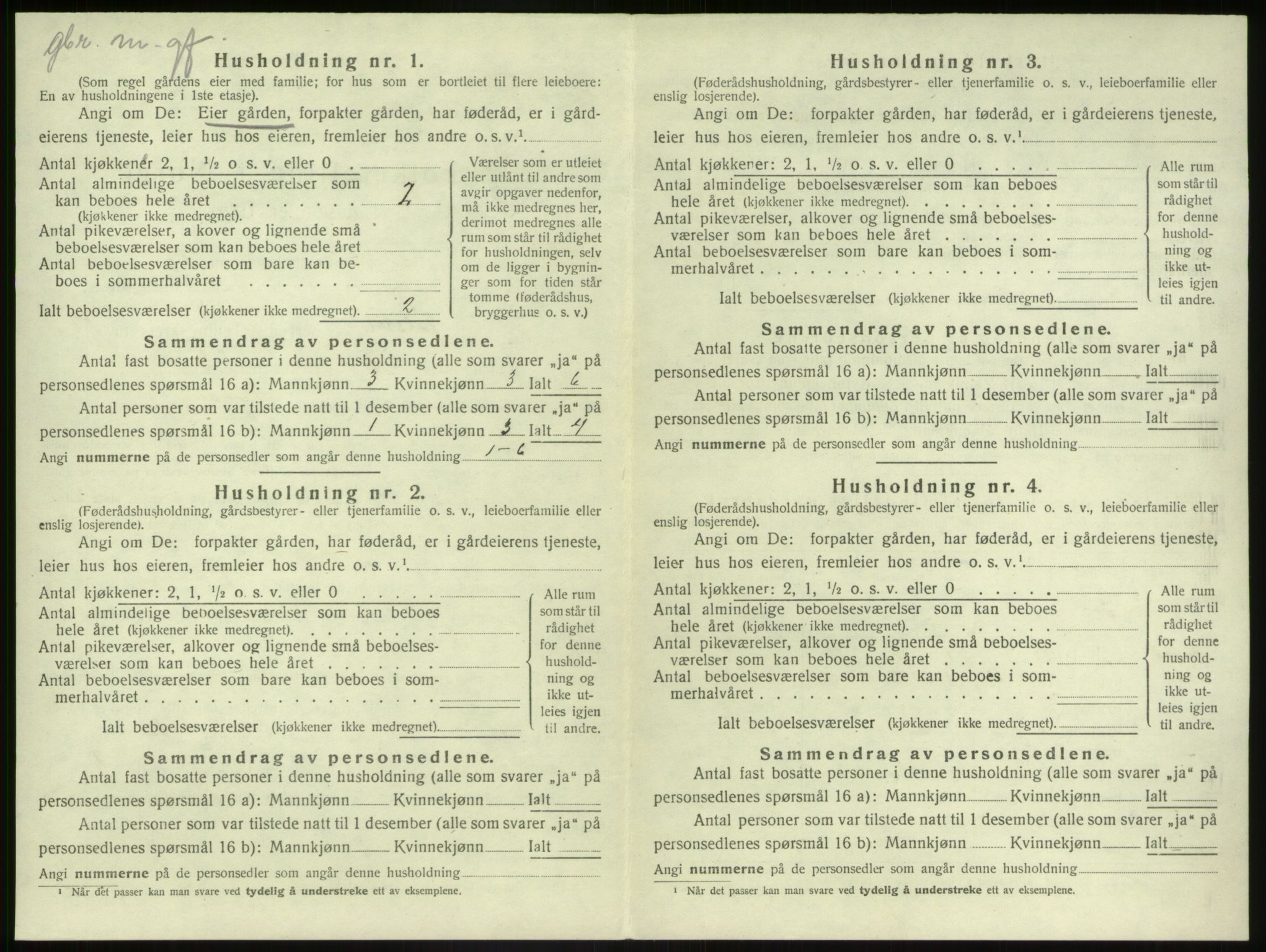 SAB, 1920 census for Jølster, 1920, p. 843