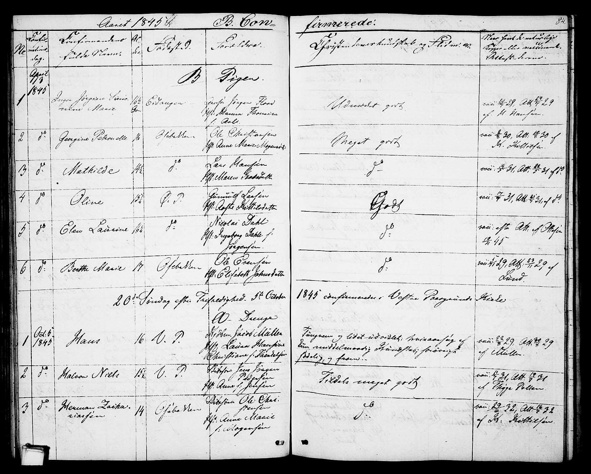 Porsgrunn kirkebøker , AV/SAKO-A-104/G/Gb/L0003: Parish register (copy) no. II 3, 1841-1852, p. 84