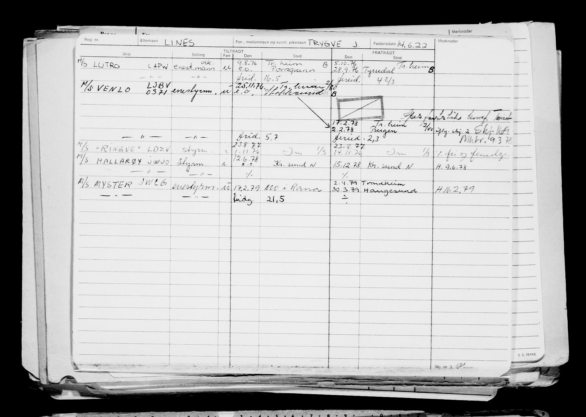 Direktoratet for sjømenn, AV/RA-S-3545/G/Gb/L0207: Hovedkort, 1922, p. 522