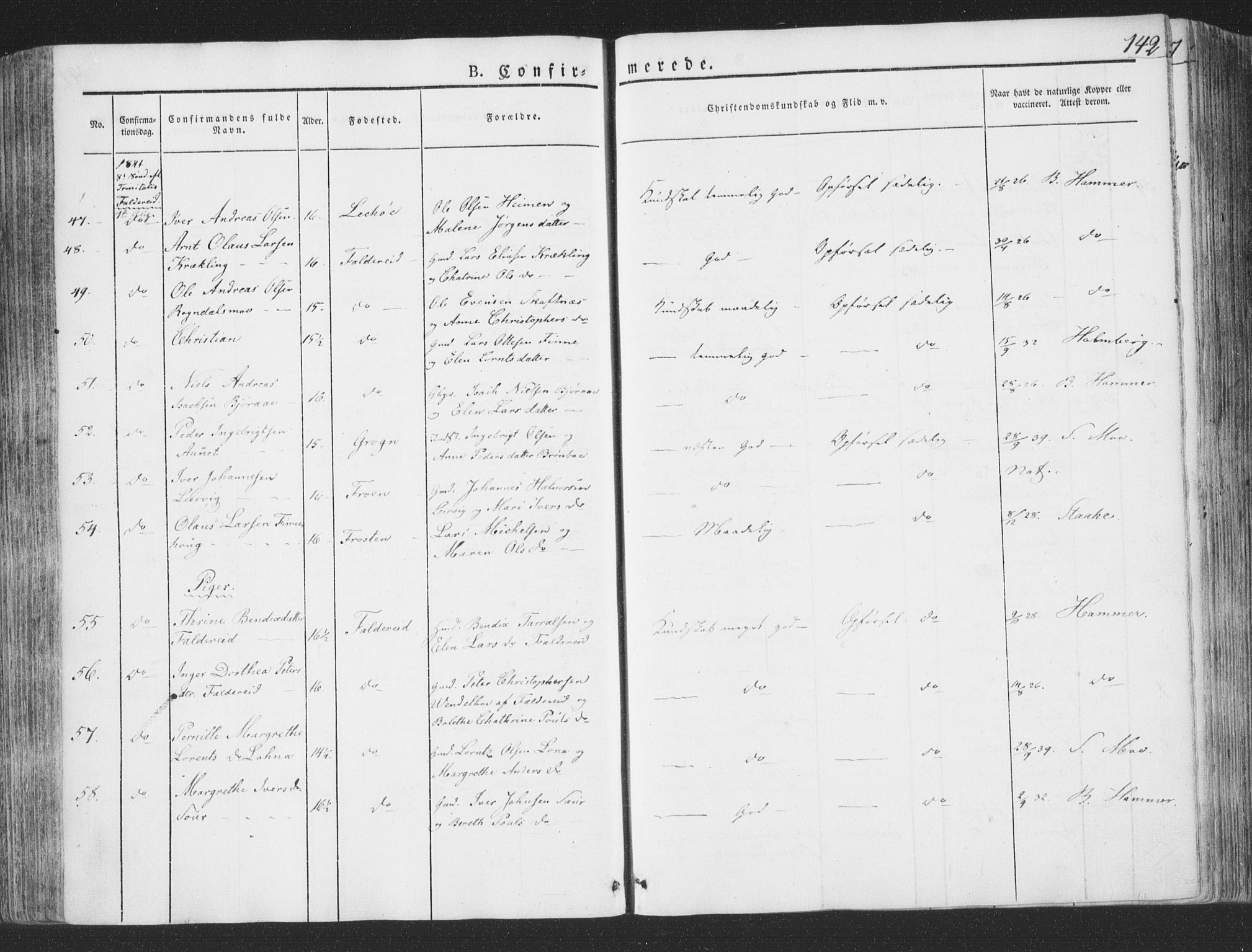 Ministerialprotokoller, klokkerbøker og fødselsregistre - Nord-Trøndelag, SAT/A-1458/780/L0639: Parish register (official) no. 780A04, 1830-1844, p. 142