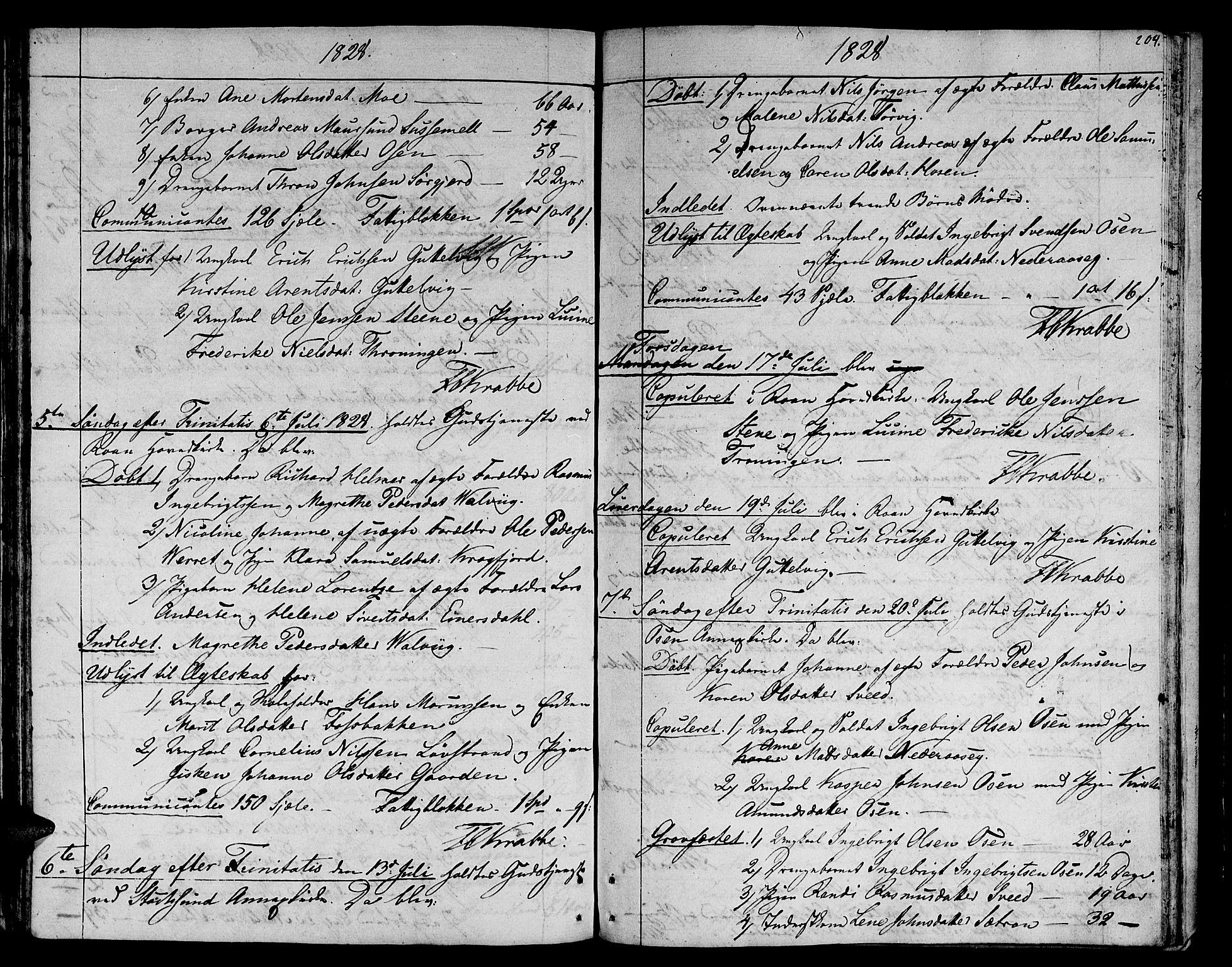 Ministerialprotokoller, klokkerbøker og fødselsregistre - Sør-Trøndelag, SAT/A-1456/657/L0701: Parish register (official) no. 657A02, 1802-1831, p. 204