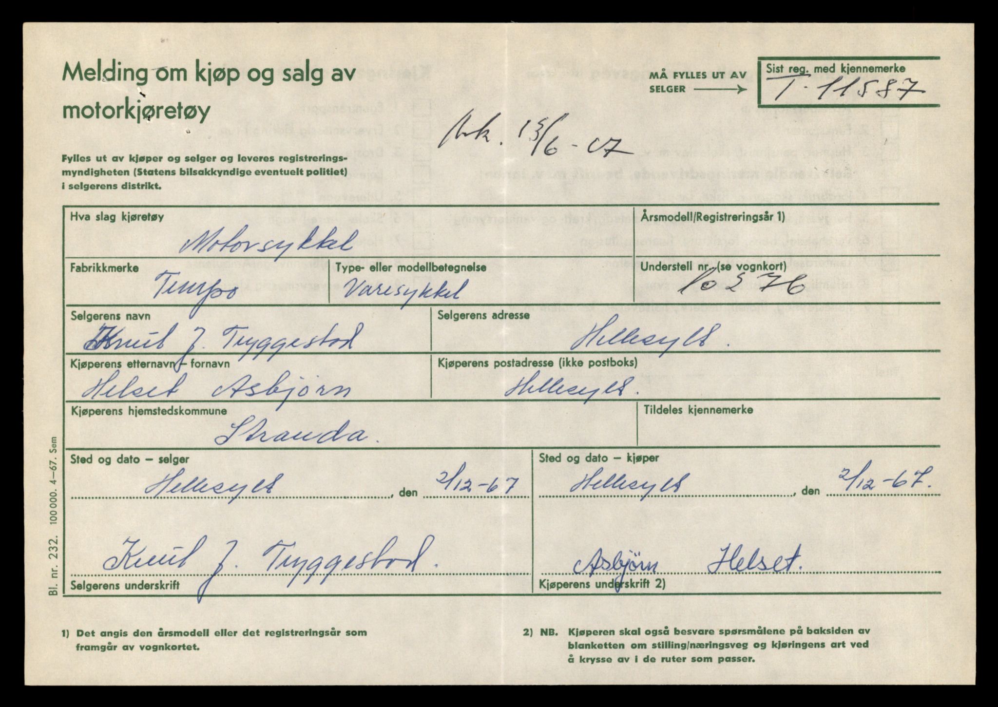 Møre og Romsdal vegkontor - Ålesund trafikkstasjon, AV/SAT-A-4099/F/Fe/L0029: Registreringskort for kjøretøy T 11430 - T 11619, 1927-1998, p. 2499