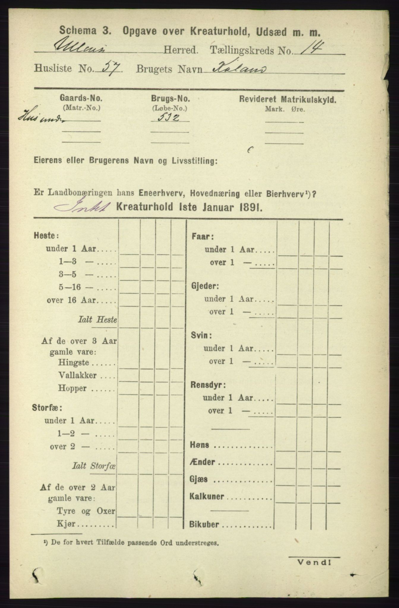 RA, 1891 census for 1230 Ullensvang, 1891, p. 8410