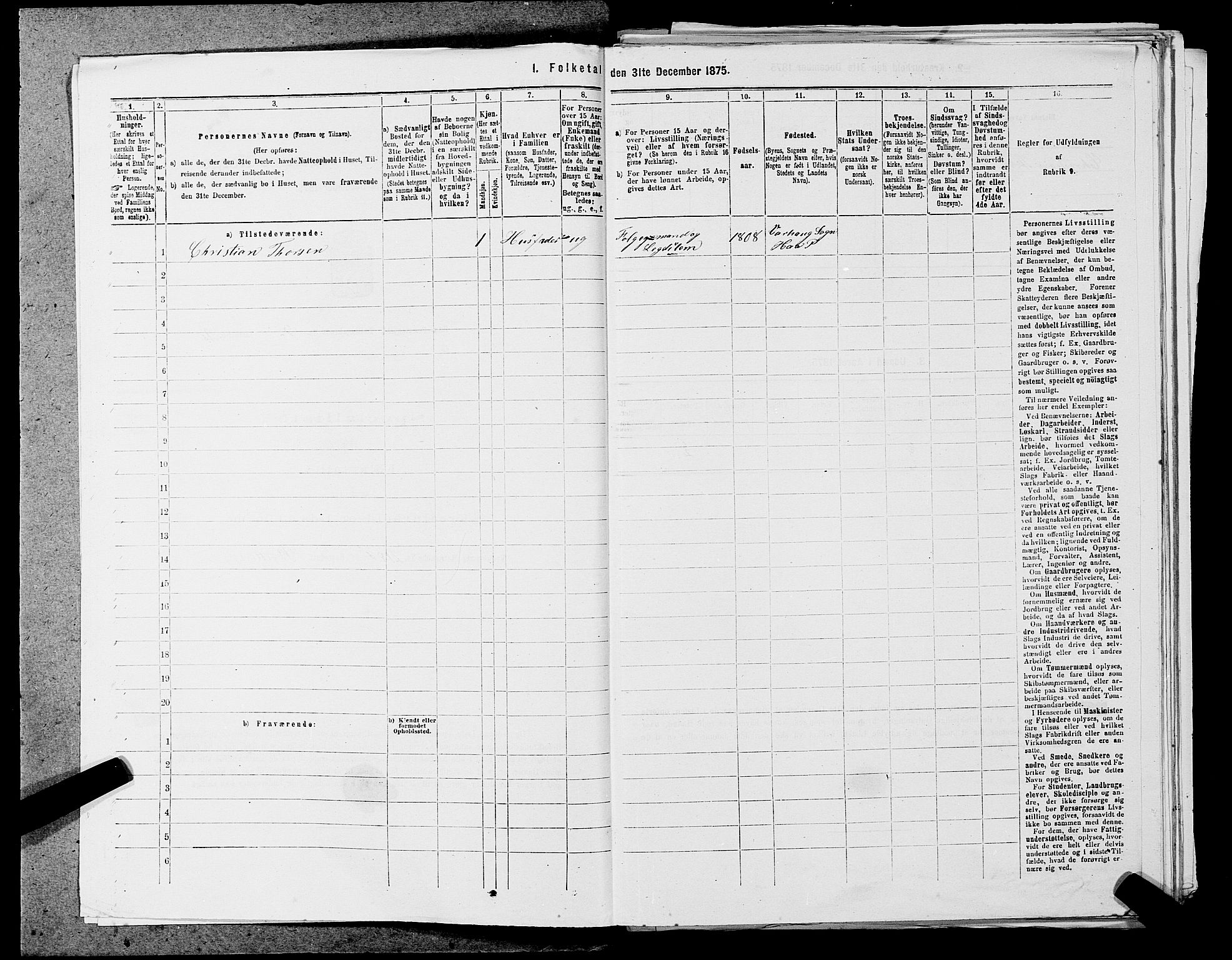 SAST, 1875 census for 1119P Hå, 1875, p. 959