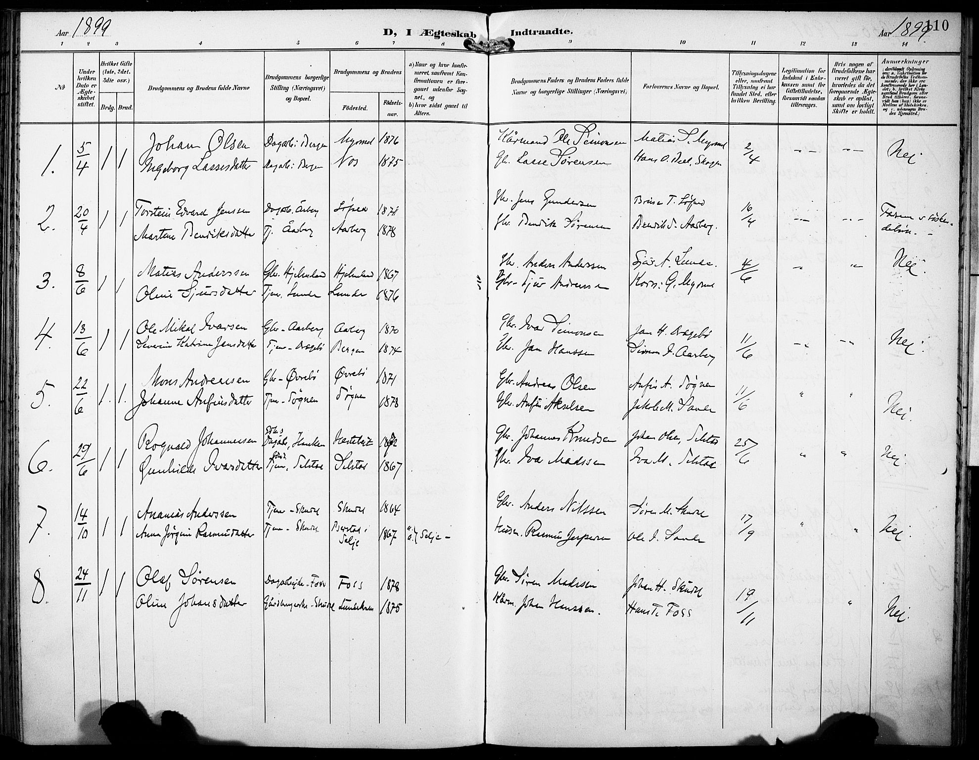Gaular sokneprestembete, SAB/A-80001/H/Haa: Parish register (official) no. B 2, 1898-1911, p. 110
