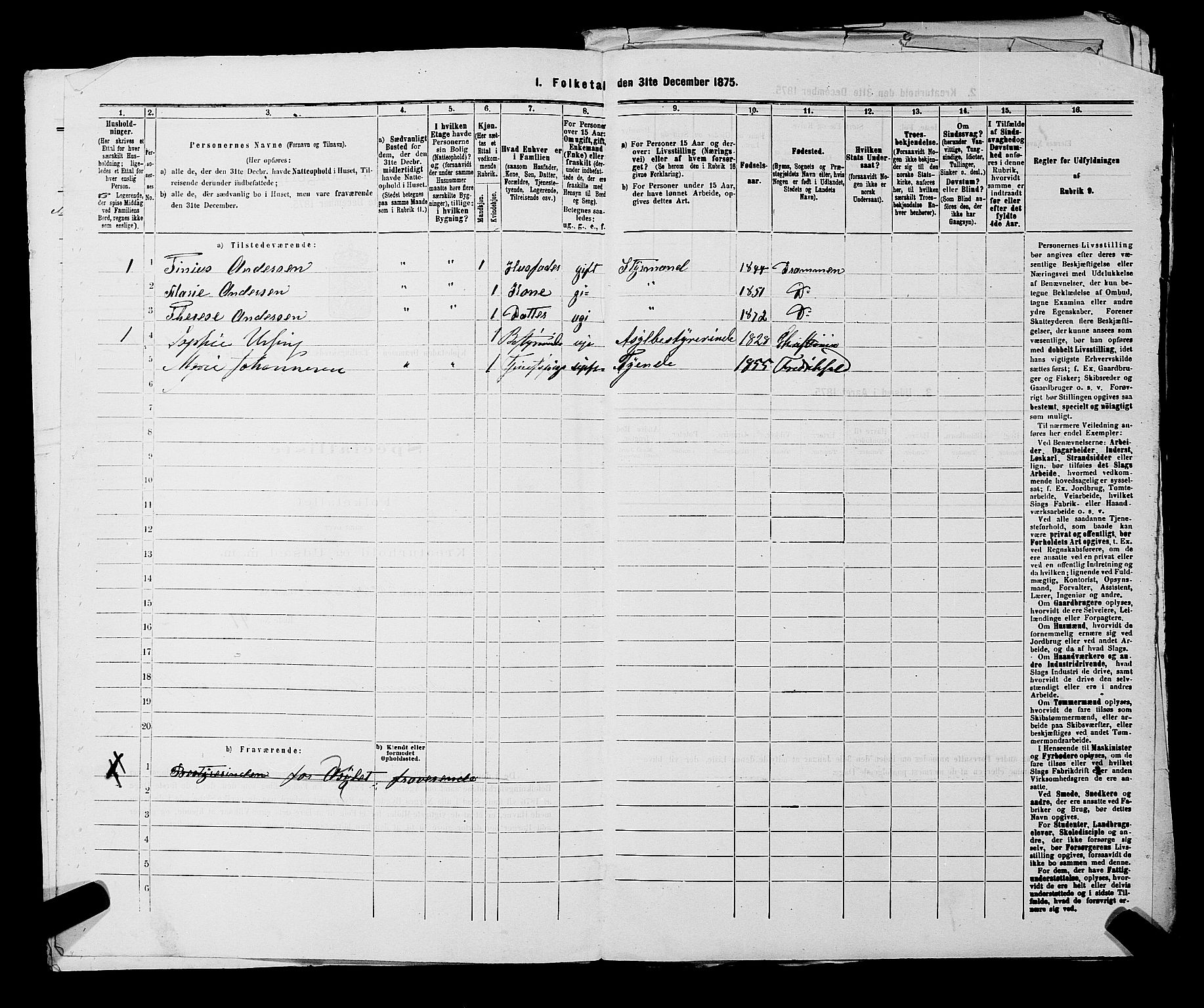 SAKO, 1875 census for 0602 Drammen, 1875, p. 3537