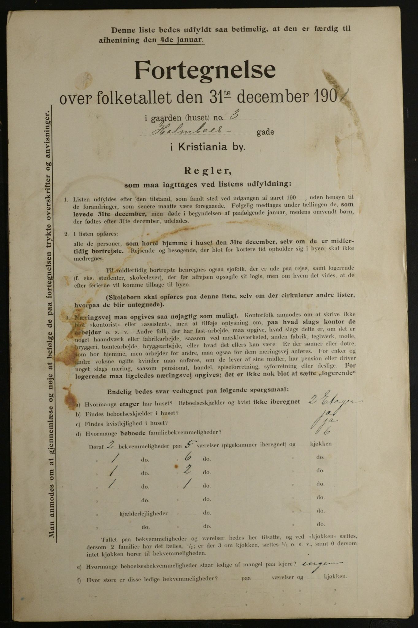 OBA, Municipal Census 1901 for Kristiania, 1901, p. 6437