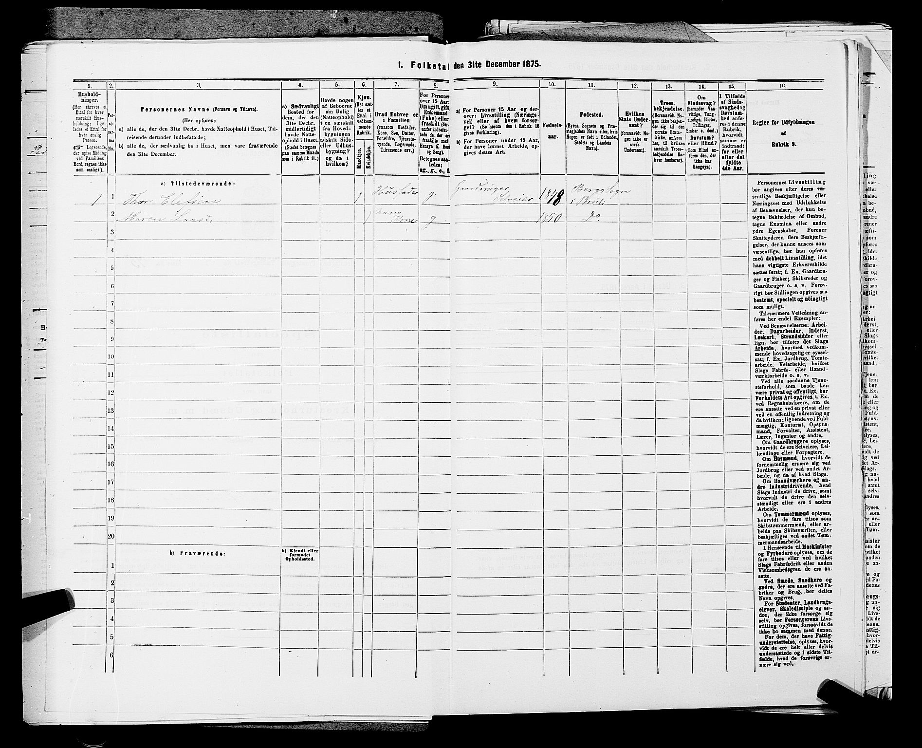 SAKO, 1875 census for 0726P Brunlanes, 1875, p. 1049