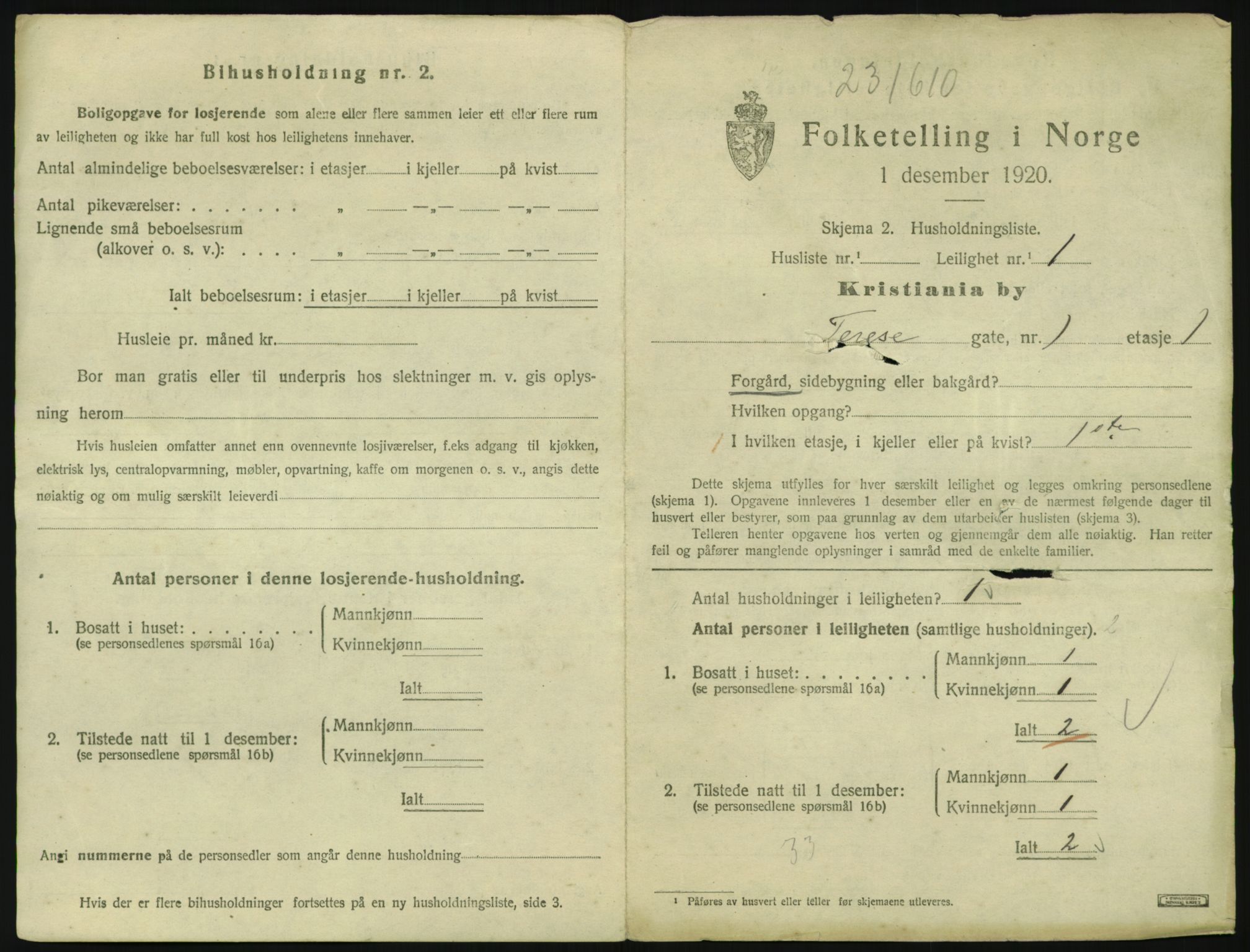 SAO, 1920 census for Kristiania, 1920, p. 109369