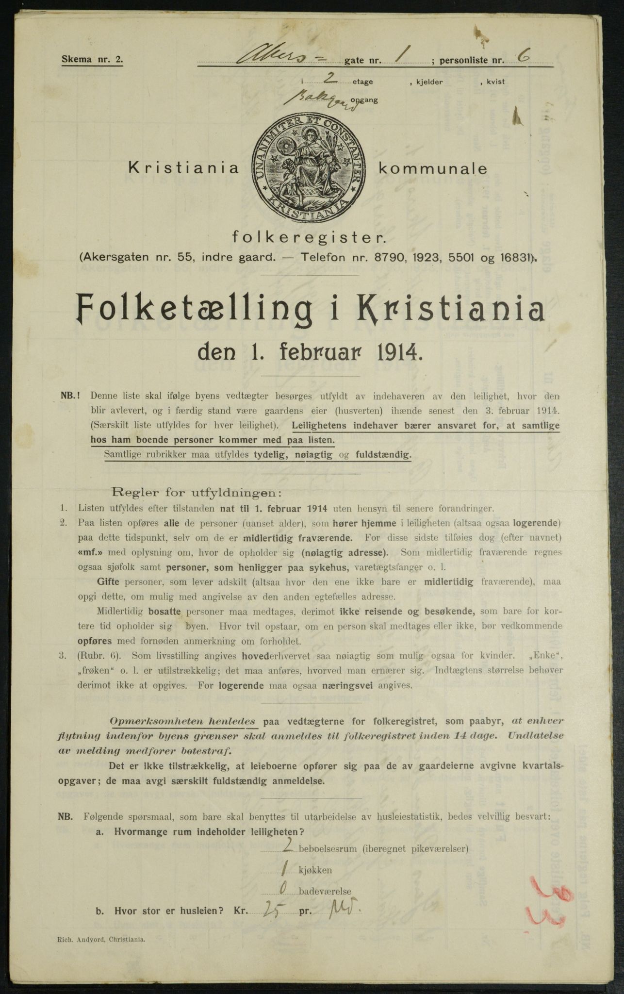 OBA, Municipal Census 1914 for Kristiania, 1914, p. 314