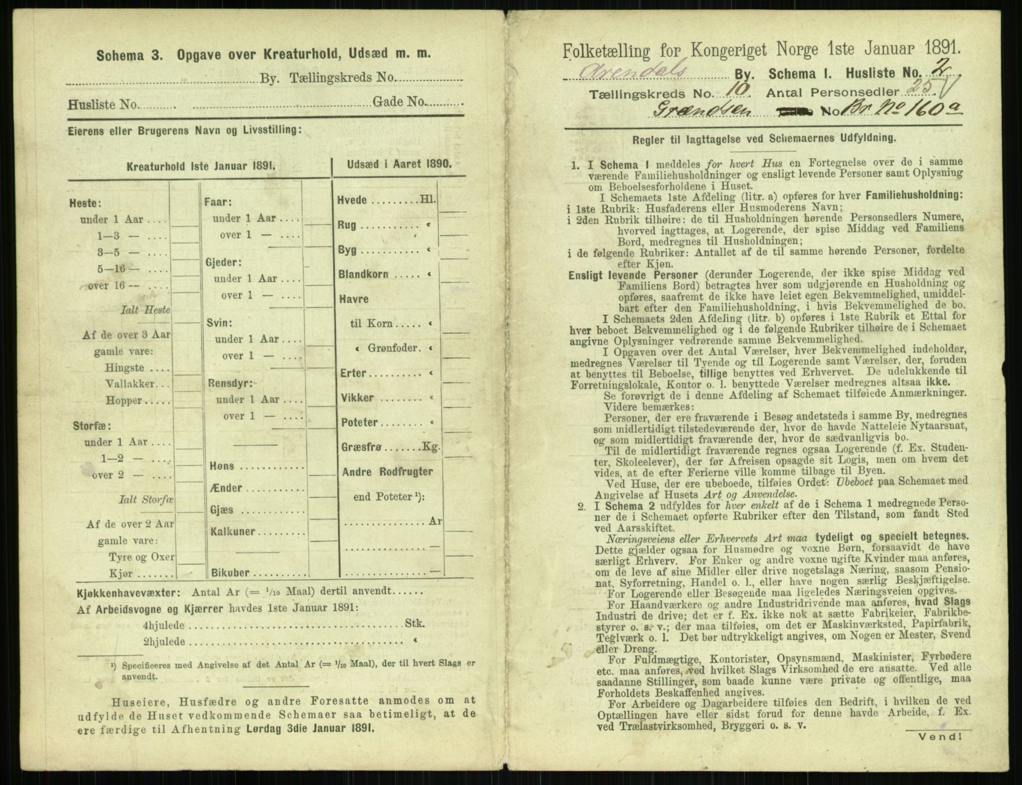 RA, 1891 census for 0903 Arendal, 1891, p. 532