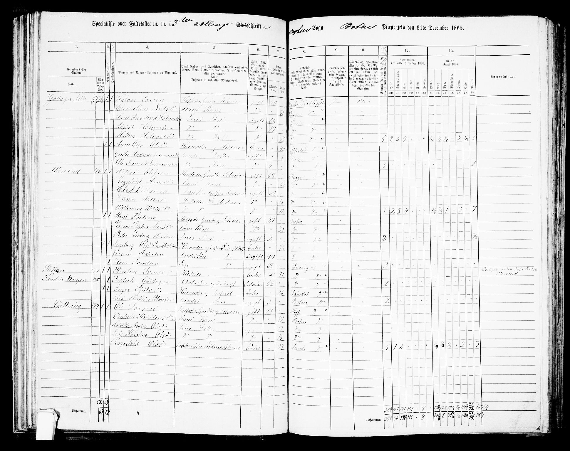 RA, 1865 census for Botne/Botne og Hillestad, 1865, p. 66