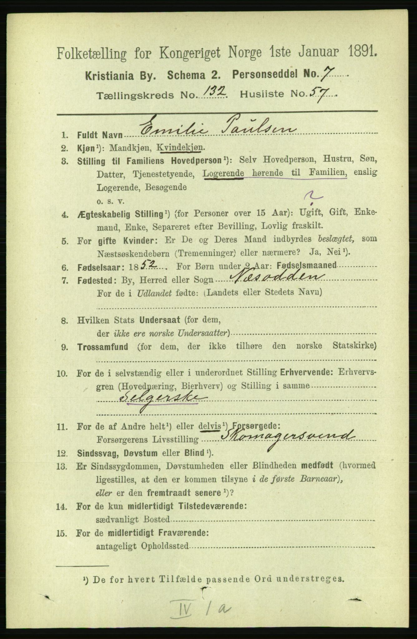 RA, 1891 census for 0301 Kristiania, 1891, p. 72281