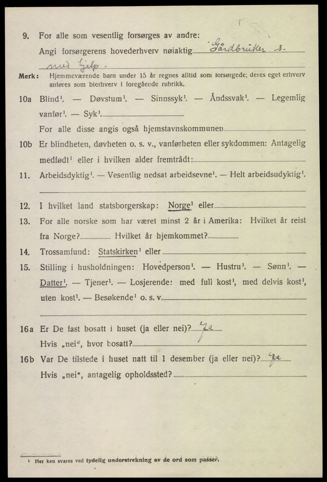 SAK, 1920 census for Austre Moland, 1920, p. 2204