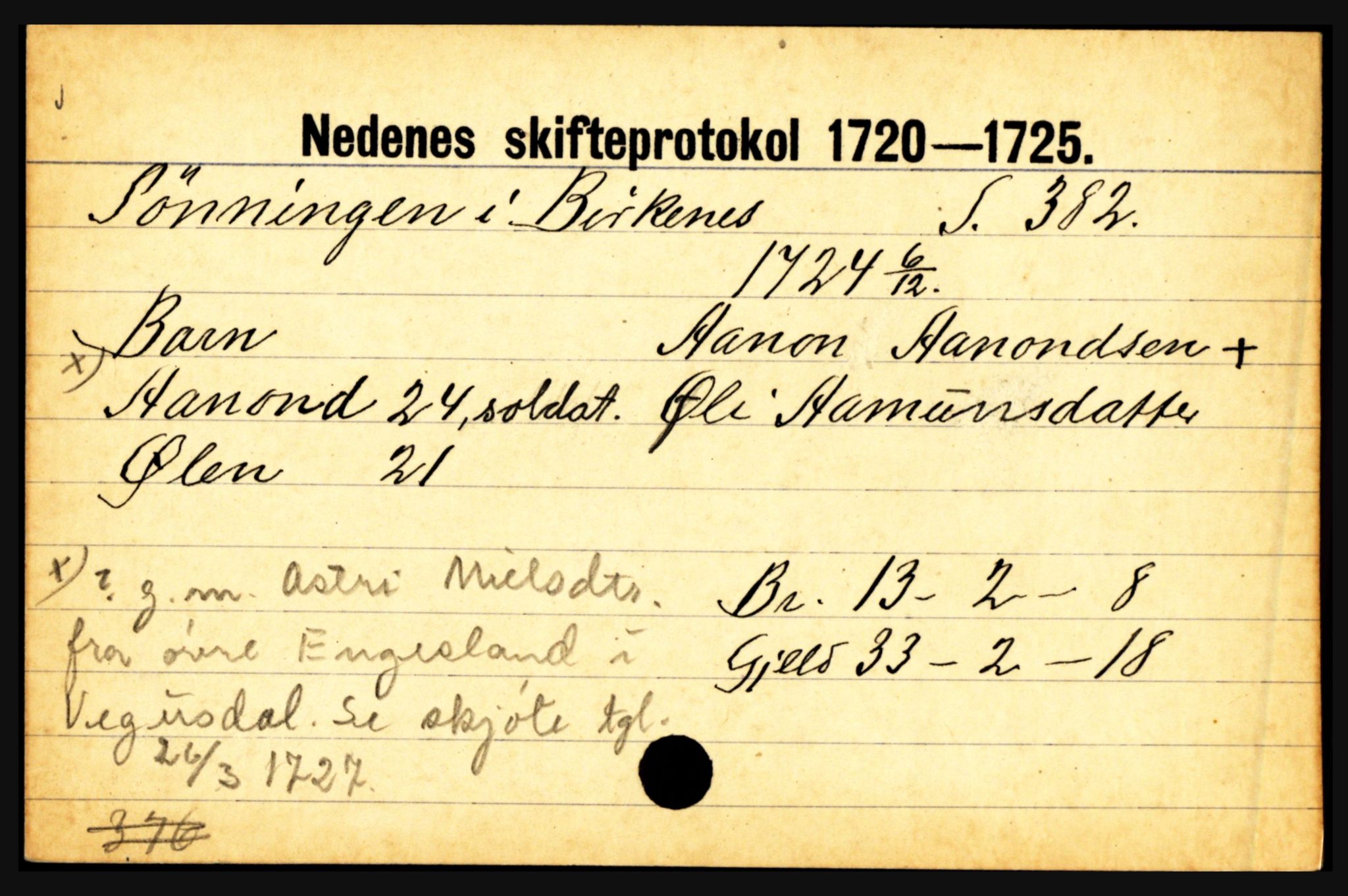 Nedenes sorenskriveri før 1824, AV/SAK-1221-0007/H, p. 29803