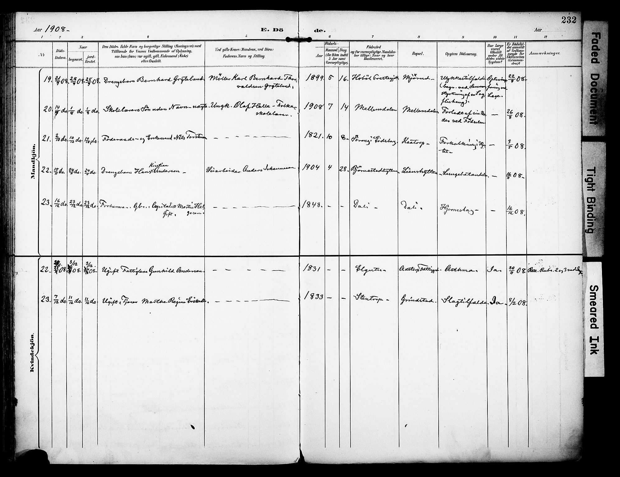 Rakkestad prestekontor Kirkebøker, AV/SAO-A-2008/F/Fa/L0013: Parish register (official) no. I 13, 1894-1908, p. 232