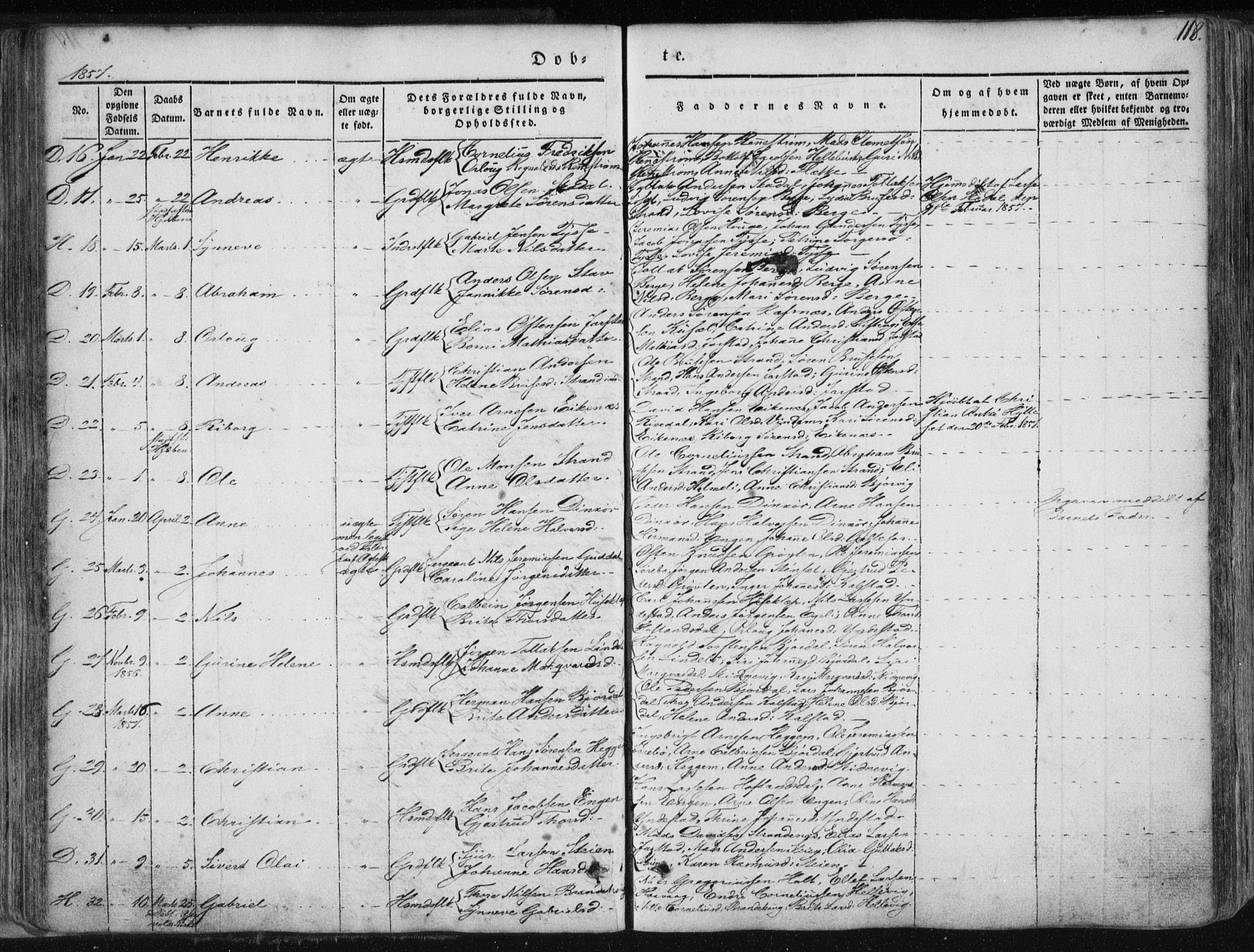 Fjaler sokneprestembete, SAB/A-79801/H/Haa/Haaa/L0006: Parish register (official) no. A 6, 1835-1884, p. 118