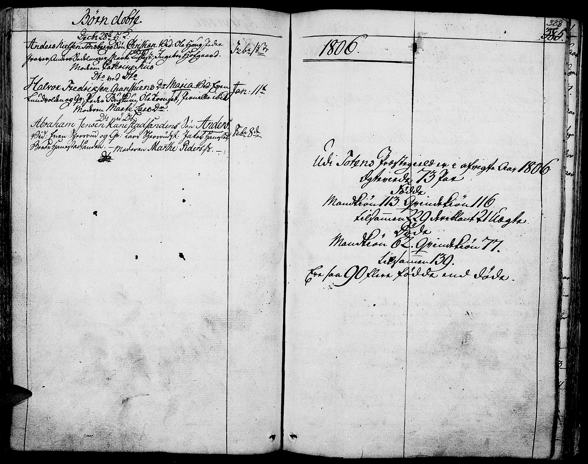 Toten prestekontor, SAH/PREST-102/H/Ha/Haa/L0007: Parish register (official) no. 7, 1794-1809, p. 388