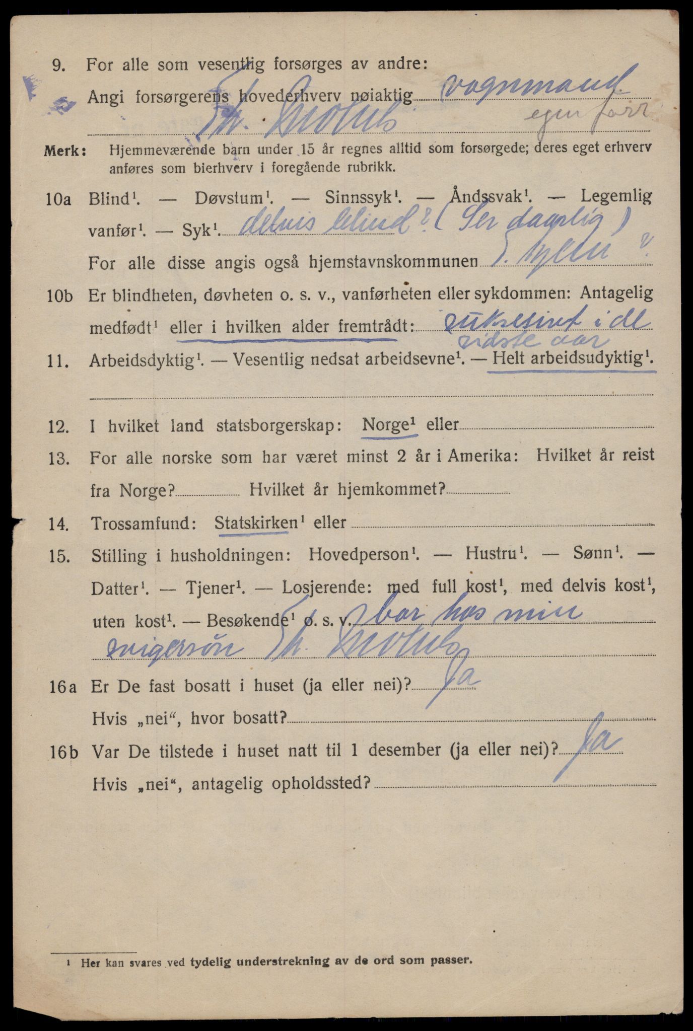 SAT, 1920 census for Trondheim, 1920, p. 61041