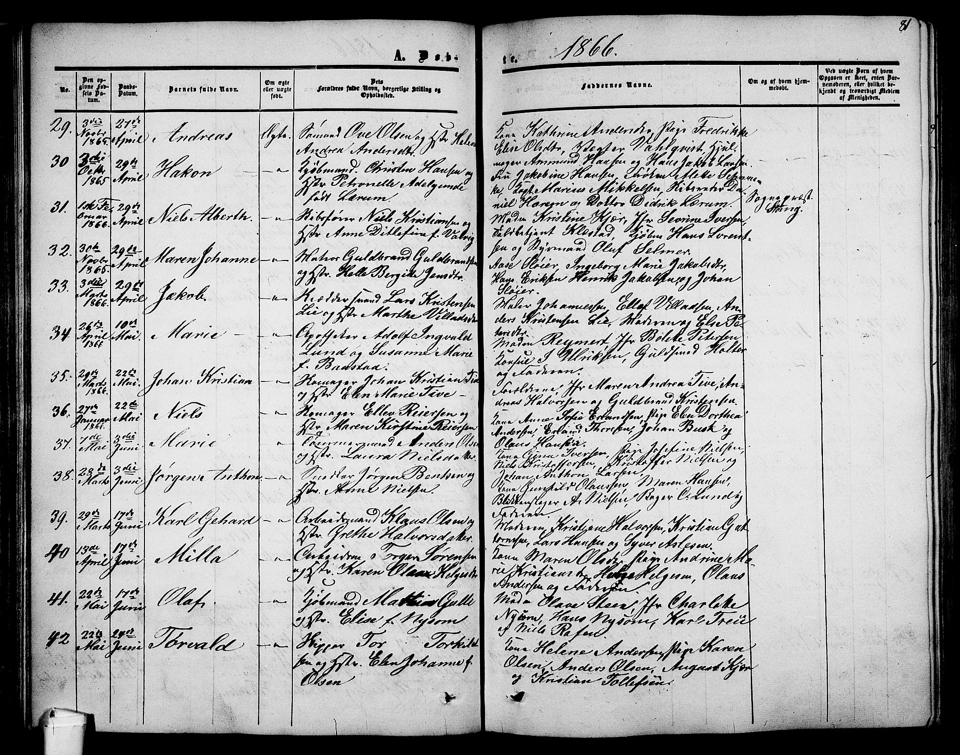 Holmestrand kirkebøker, AV/SAKO-A-346/G/Ga/L0003: Parish register (copy) no. 3, 1849-1874, p. 81