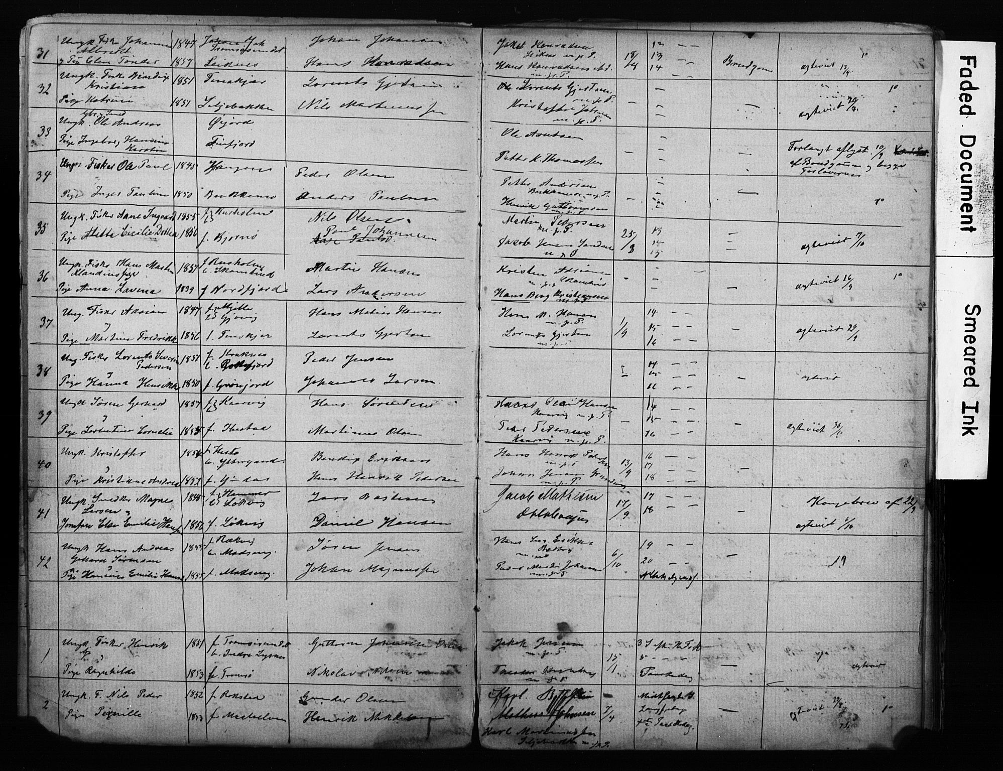 Lenvik sokneprestembete, AV/SATØ-S-1310/I/Ie/L0095: Banns register no. 95, 1868-1890