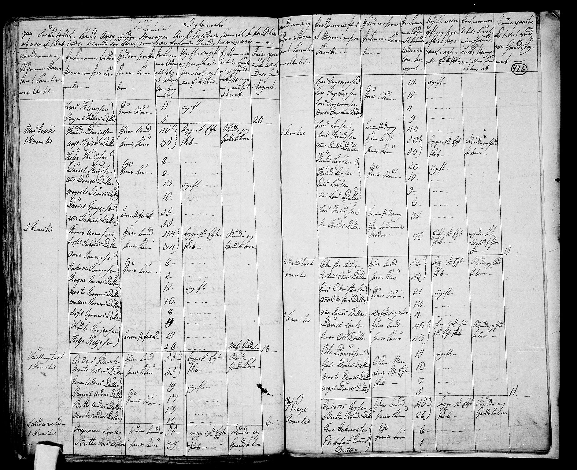 RA, 1801 census for 1134P Suldal, 1801, p. 425b-426a